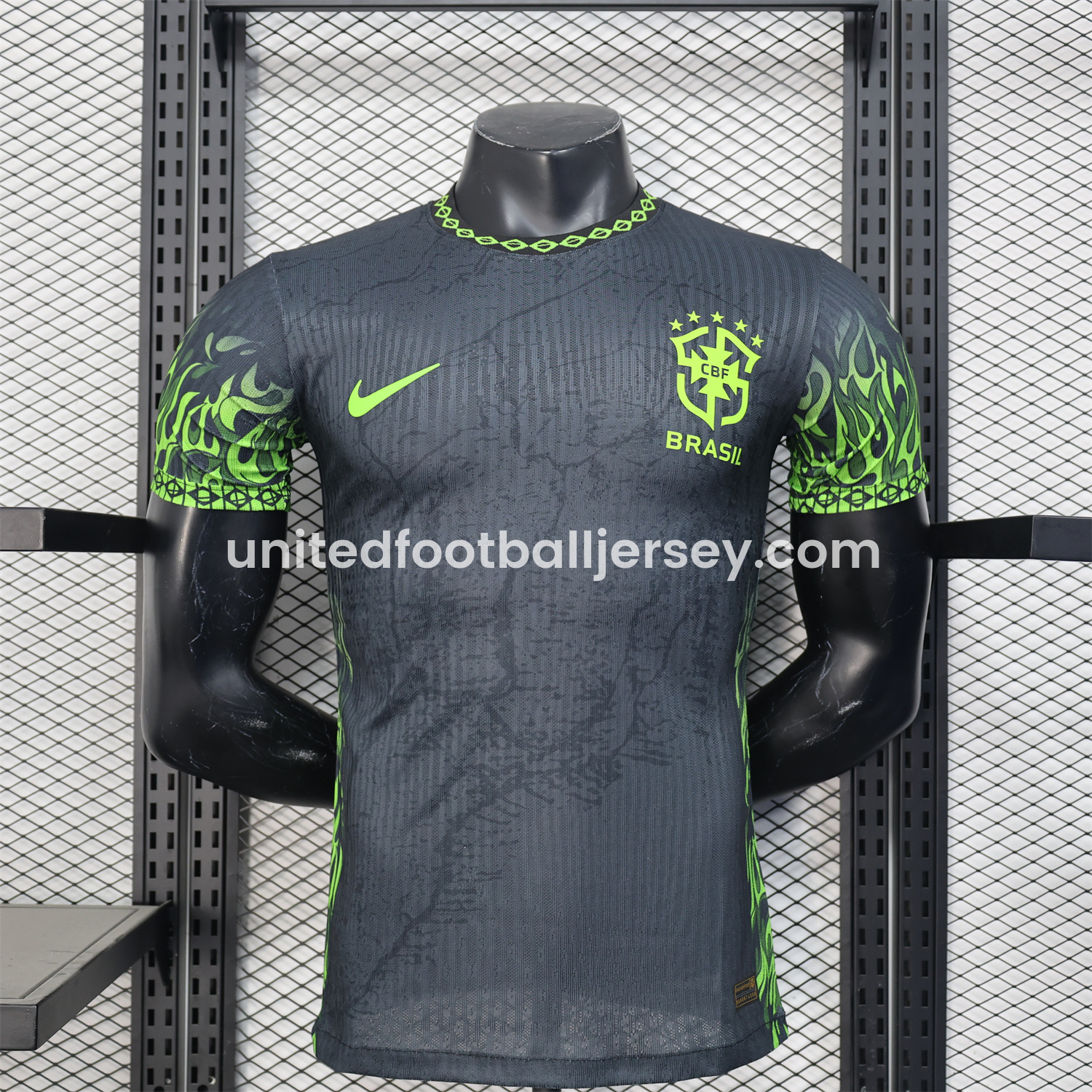 unitedfutballjersey-Brazil 2025 Green Fire Black Special Edition Jersey - Player Version