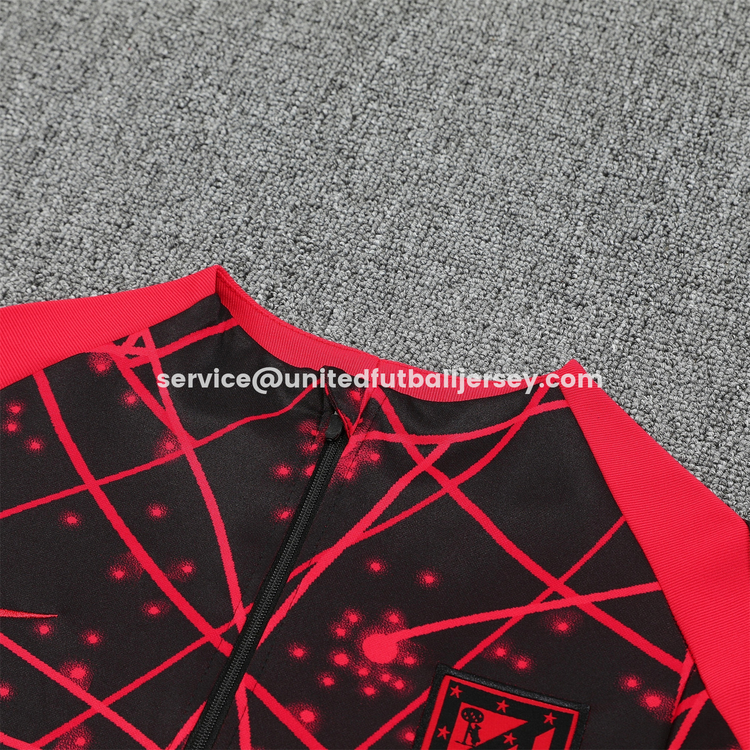 unitedfutballjersey-Atletico Madrid 25-26 Long Sleeves Training Set - Red Top & Black Pants