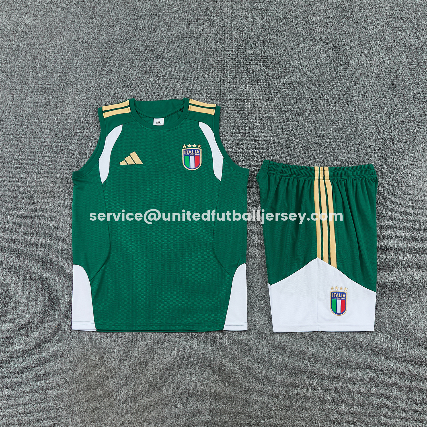 unitedfutballjersey-Italy 2026 Vest Training Set - Green Vest and Shorts