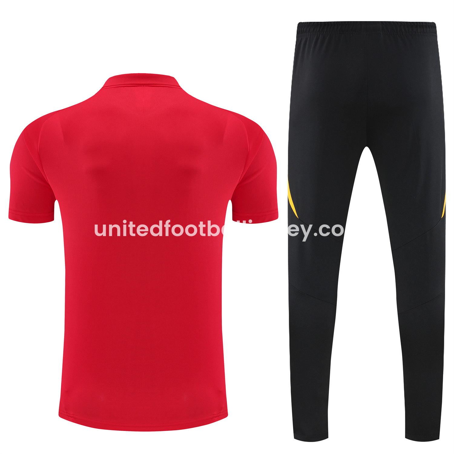 unitedfutballjersey-Bayern Munich 25-26 POLO Short-Sleeve Training Set - Red Top and Black Pants
