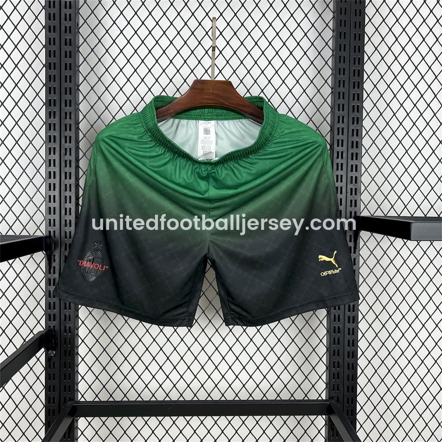 unitedfutballjersey-AC Milan 24-25 Fourth Green “Diavoli” Special Edition Shorts - Fans Version