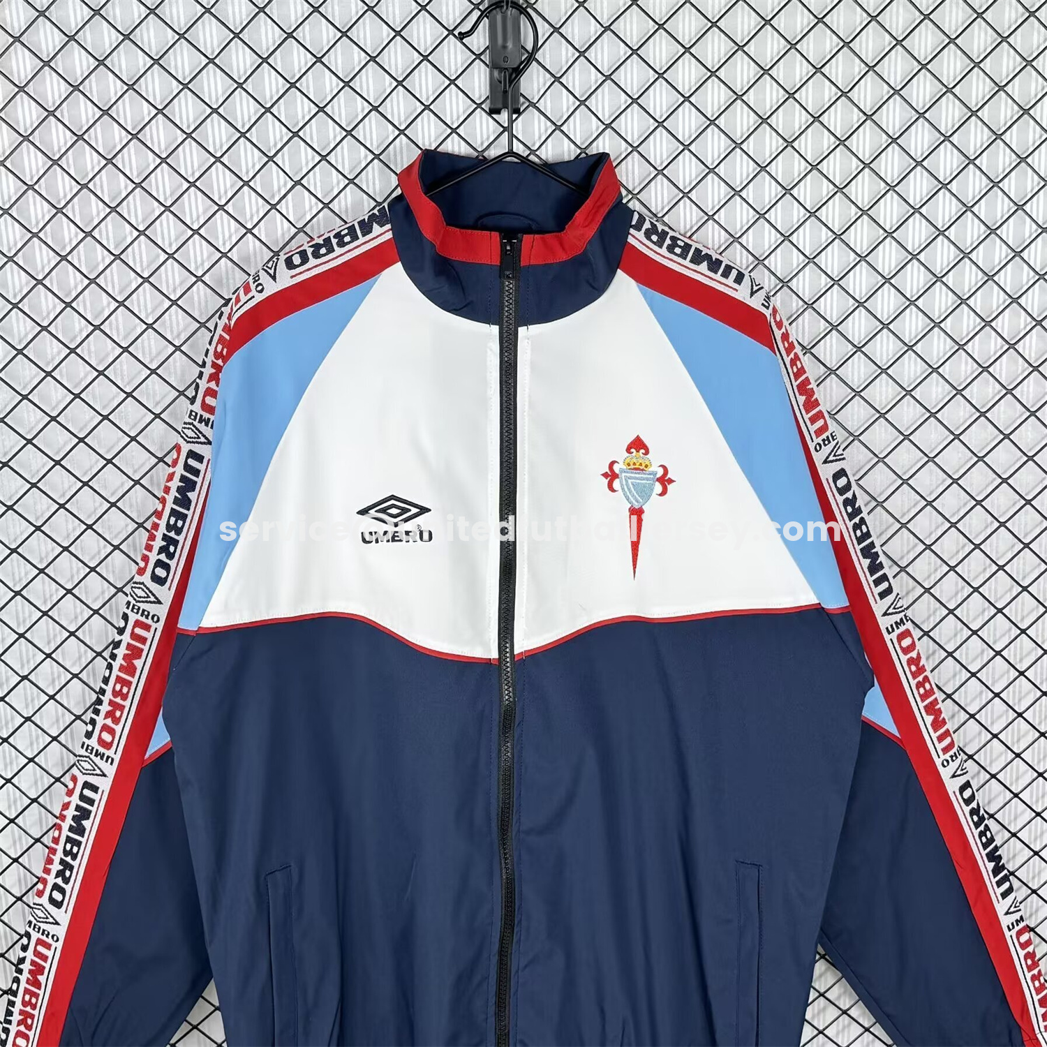 unitedfutballjersey-Retro Celta Vigo 1998-99 Windbreaker Jacket - White And Blue