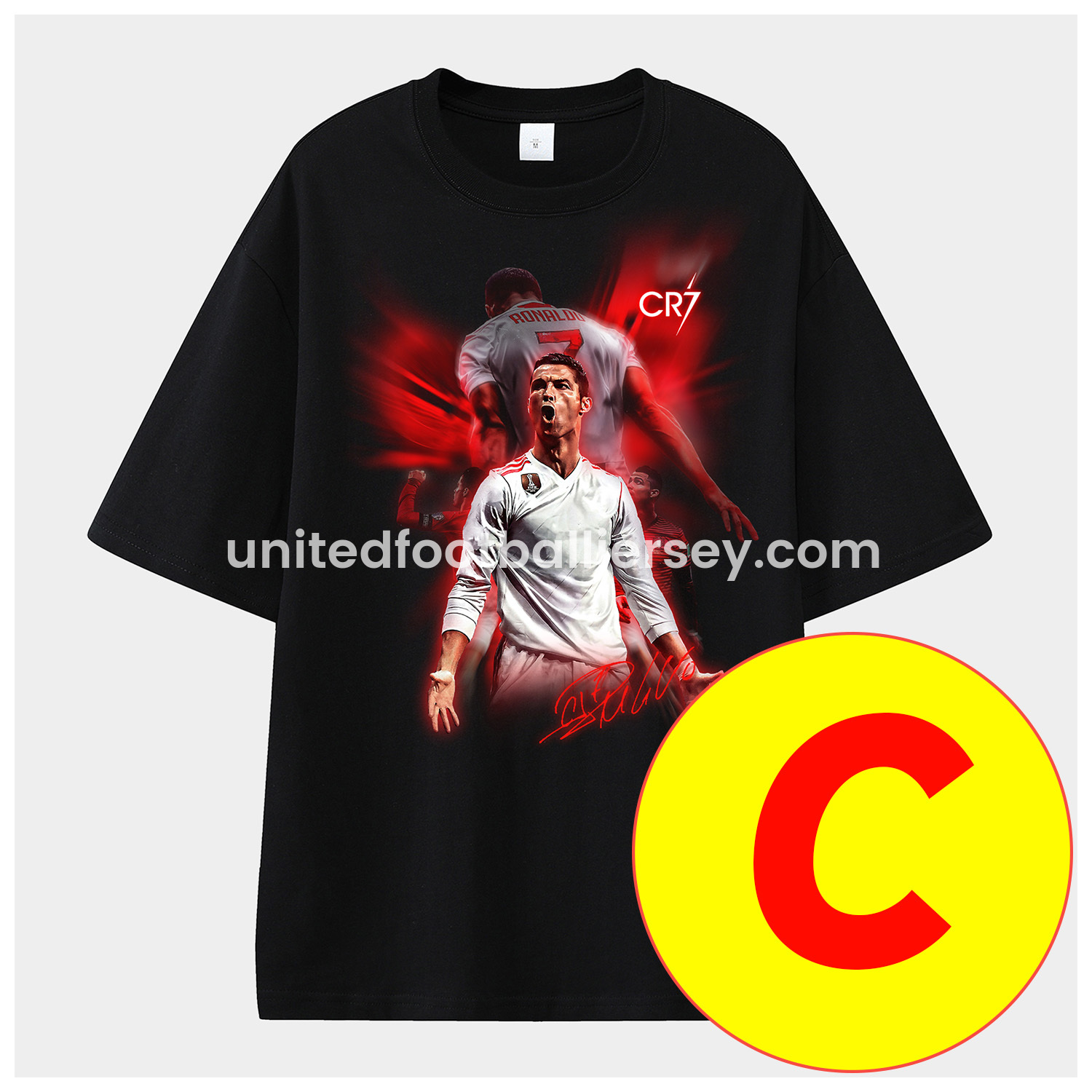 unitedfutballjersey-Cristiano Ronaldo Portugal Real Madrid Manchester United Unisex Pure Cotton T-shirt