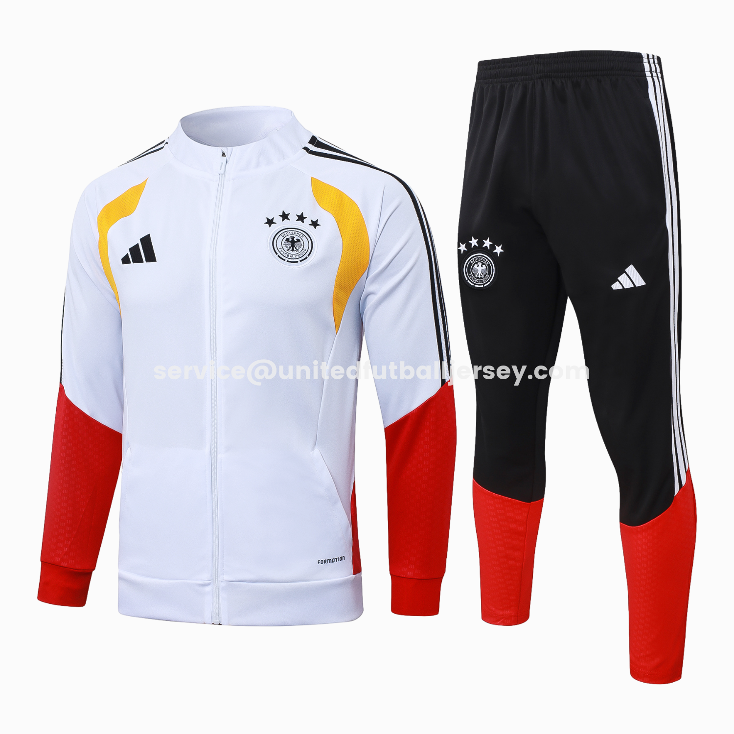 unitedfutballjersey-Germany 2026 Windbreaker Training Set - White Top and Black Pants