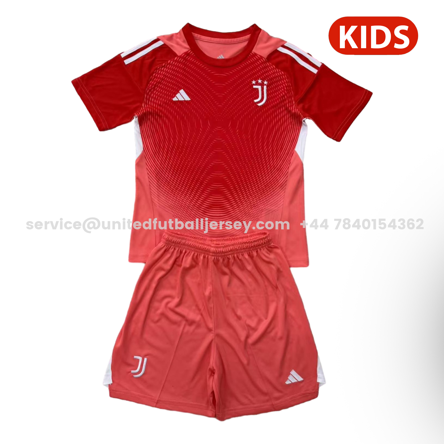 unitedfutballjersey-Juventus 25-26 Red Goalkeeper Kids Kit