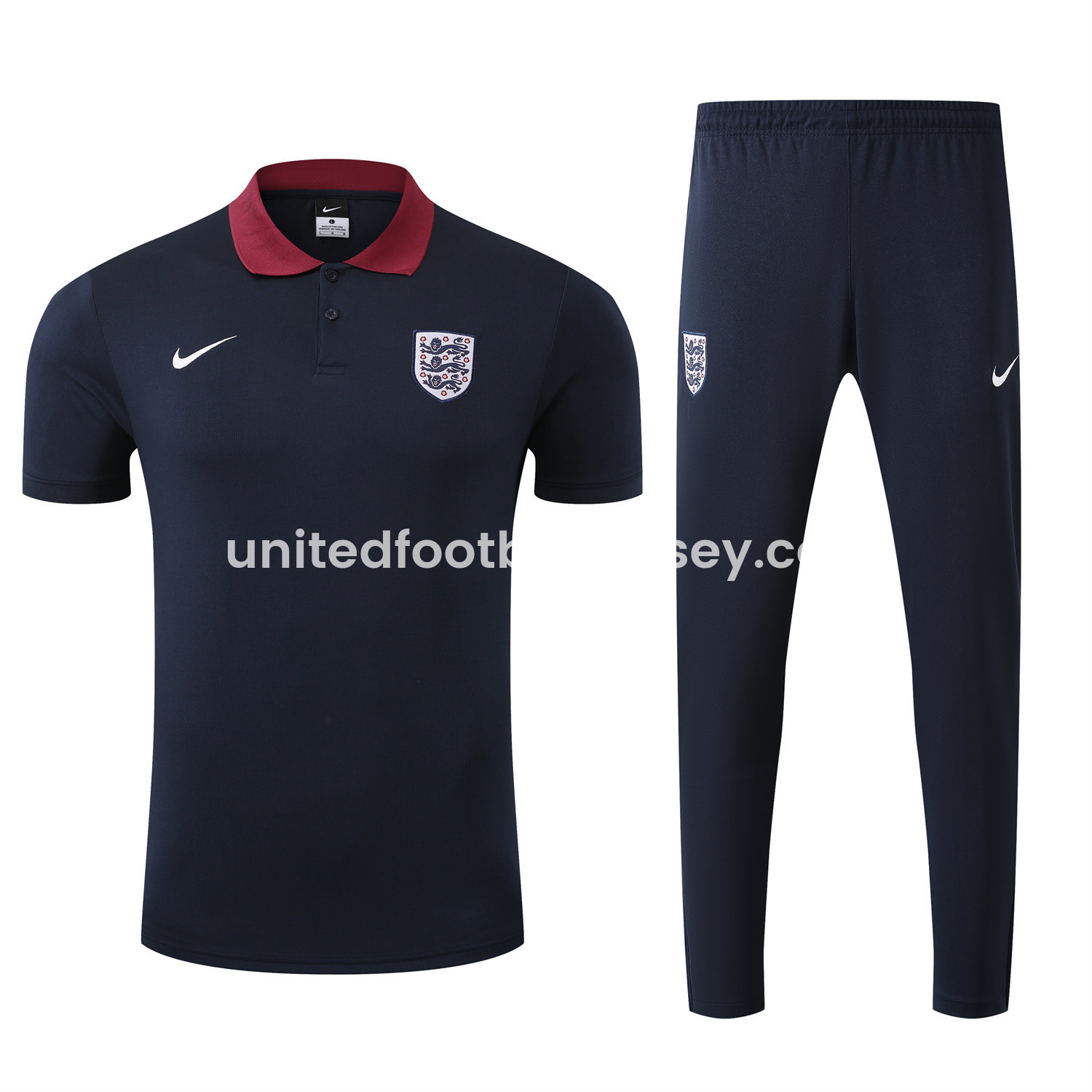 unitedfutballjersey-England 25-26 POLO Short-Sleeve Training Set - Deep Blue Top and Pants