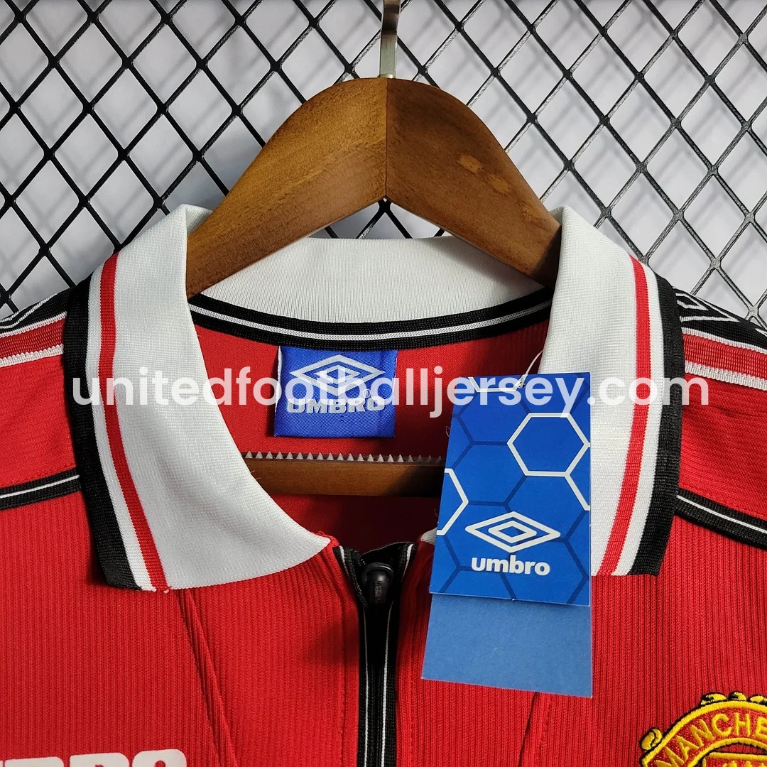 unitedfutballjersey-Retro Manchester United 98-99 Home Long Sleeve Jersey