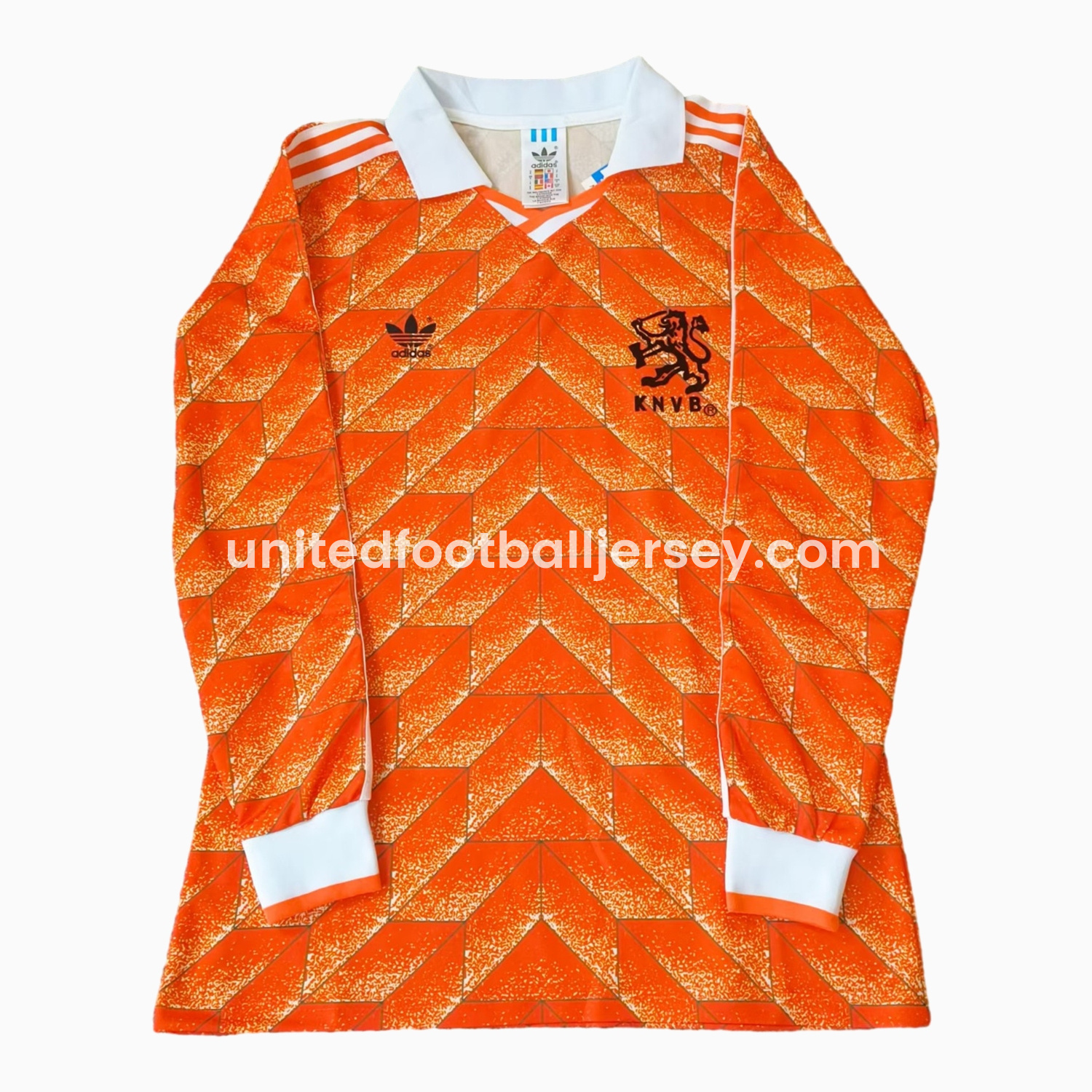 unitedfutballjersey-Retro Netherlands 1988 Home Long Sleeves Jersey