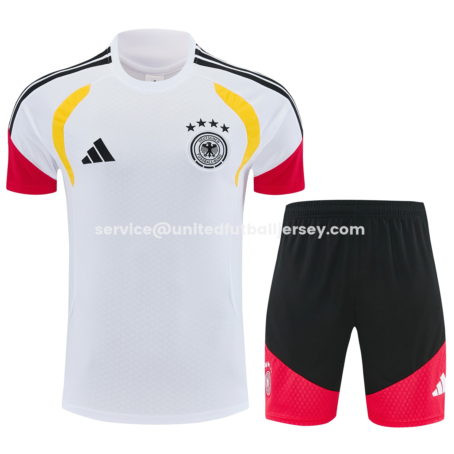 unitedfutballjersey-Germany 2026 Short-Sleeve Training Set - White Top and Black Shorts