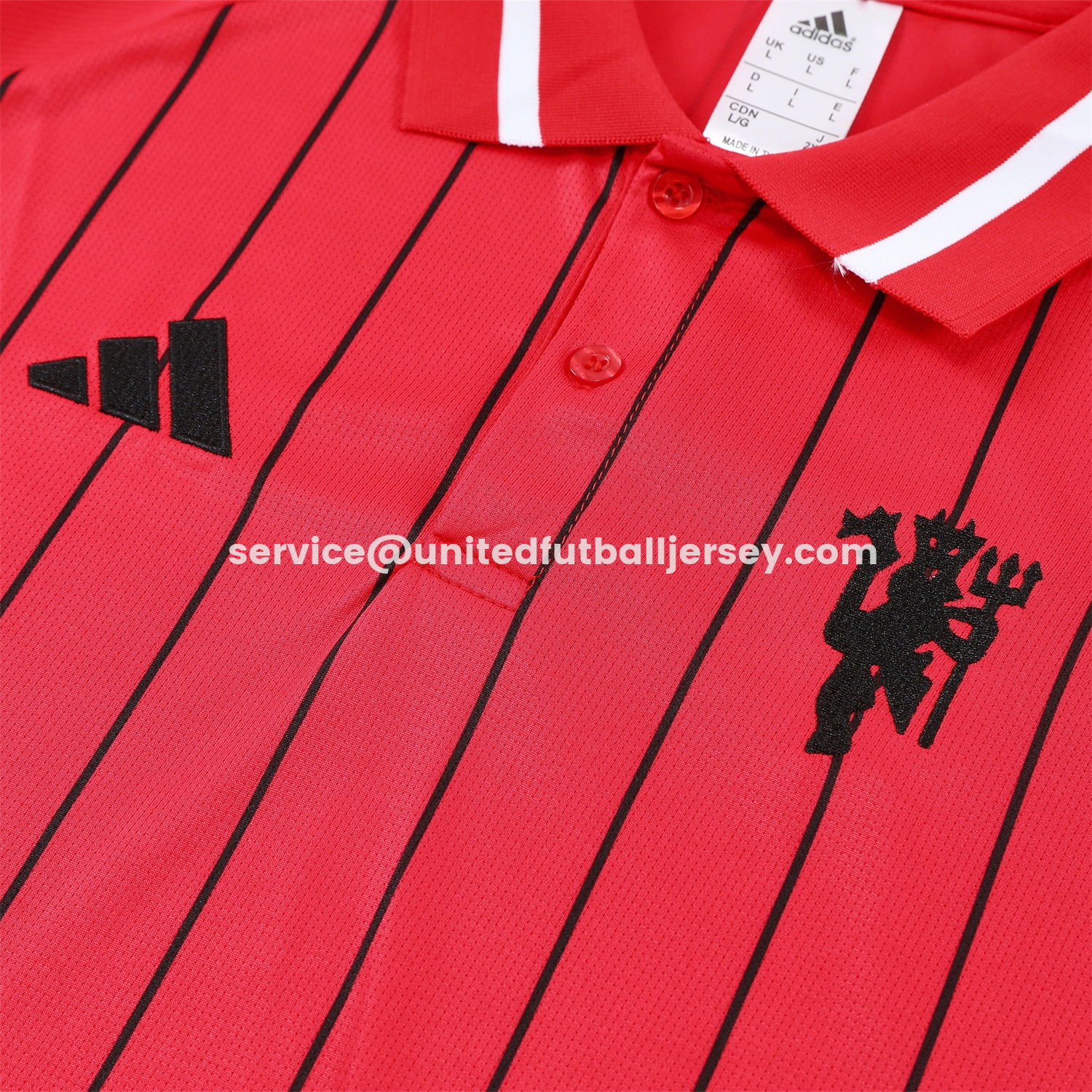 unitedfutballjersey-Manchester United 25-26 POLO Short-Sleeve Training Set - Red Top and Black Pants