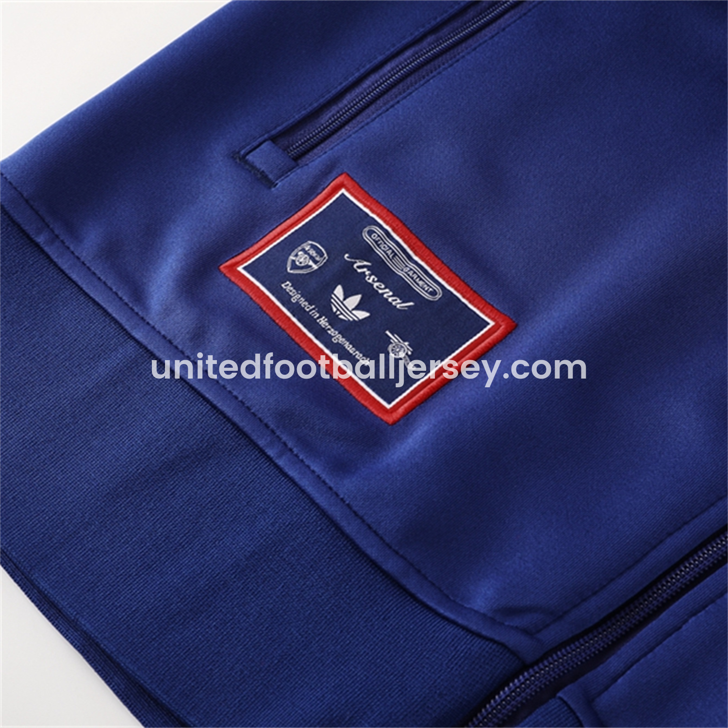 unitedfutballjersey-Arsenal 25-26 Throwback Trefoil Jacket Training Tracksuit - Royal Blue Jackets & Pants