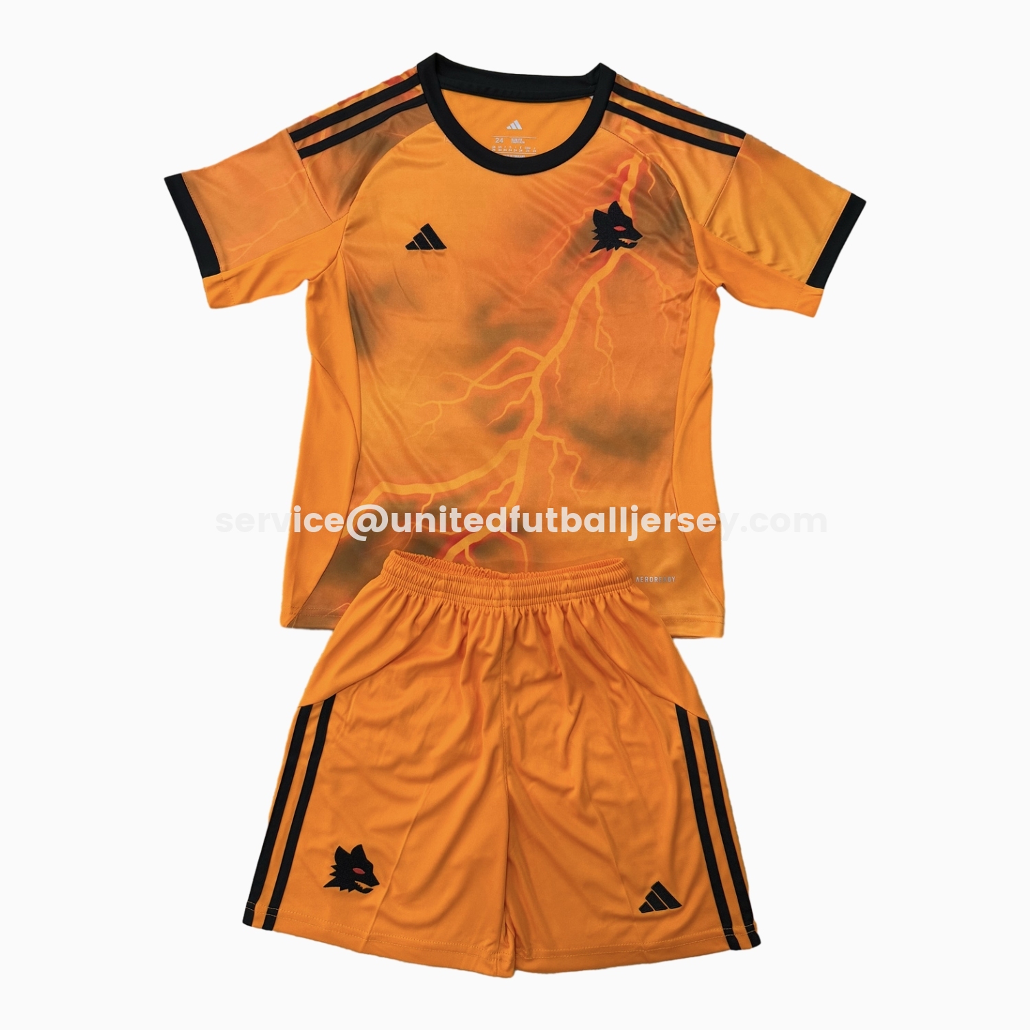 unitedfutballjersey-AS Roma 25-26 Away Kids Kit