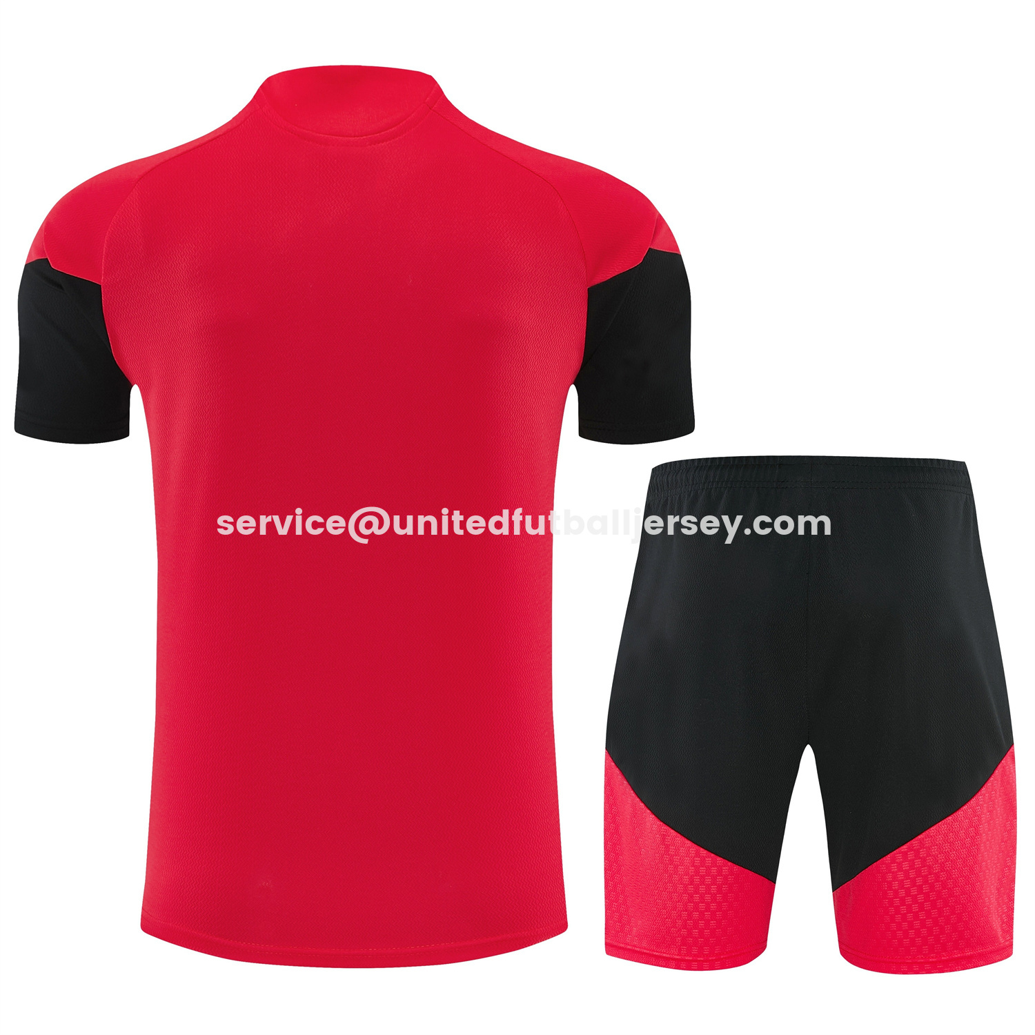 unitedfutballjersey-Germany 2026 Short-Sleeve Training Set - Red Top and Black Shorts