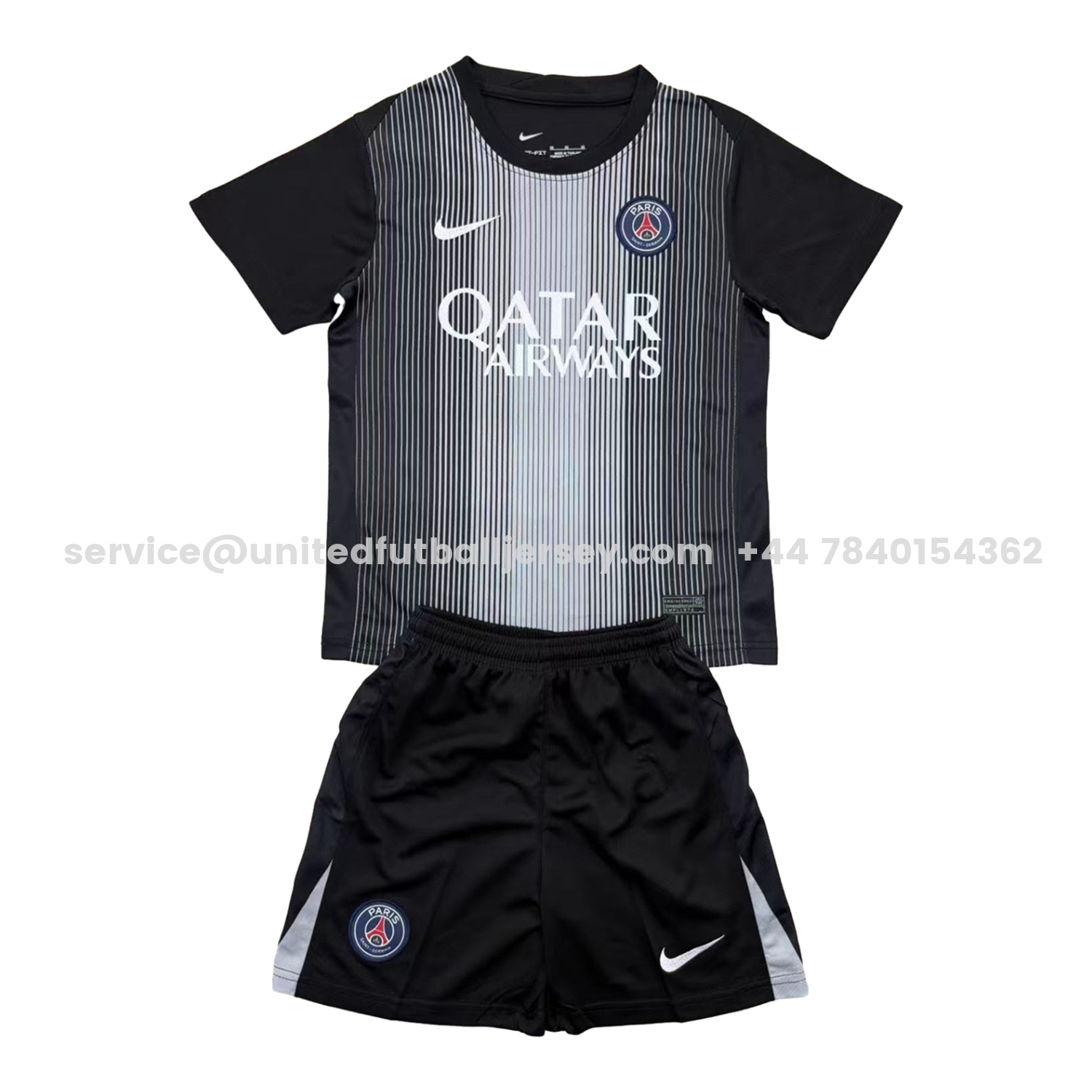 unitedfutballjersey-Paris Saint-Germain PSG 25-26 Black Goalkeeper Men's Adult Jersey Set - Fans Version