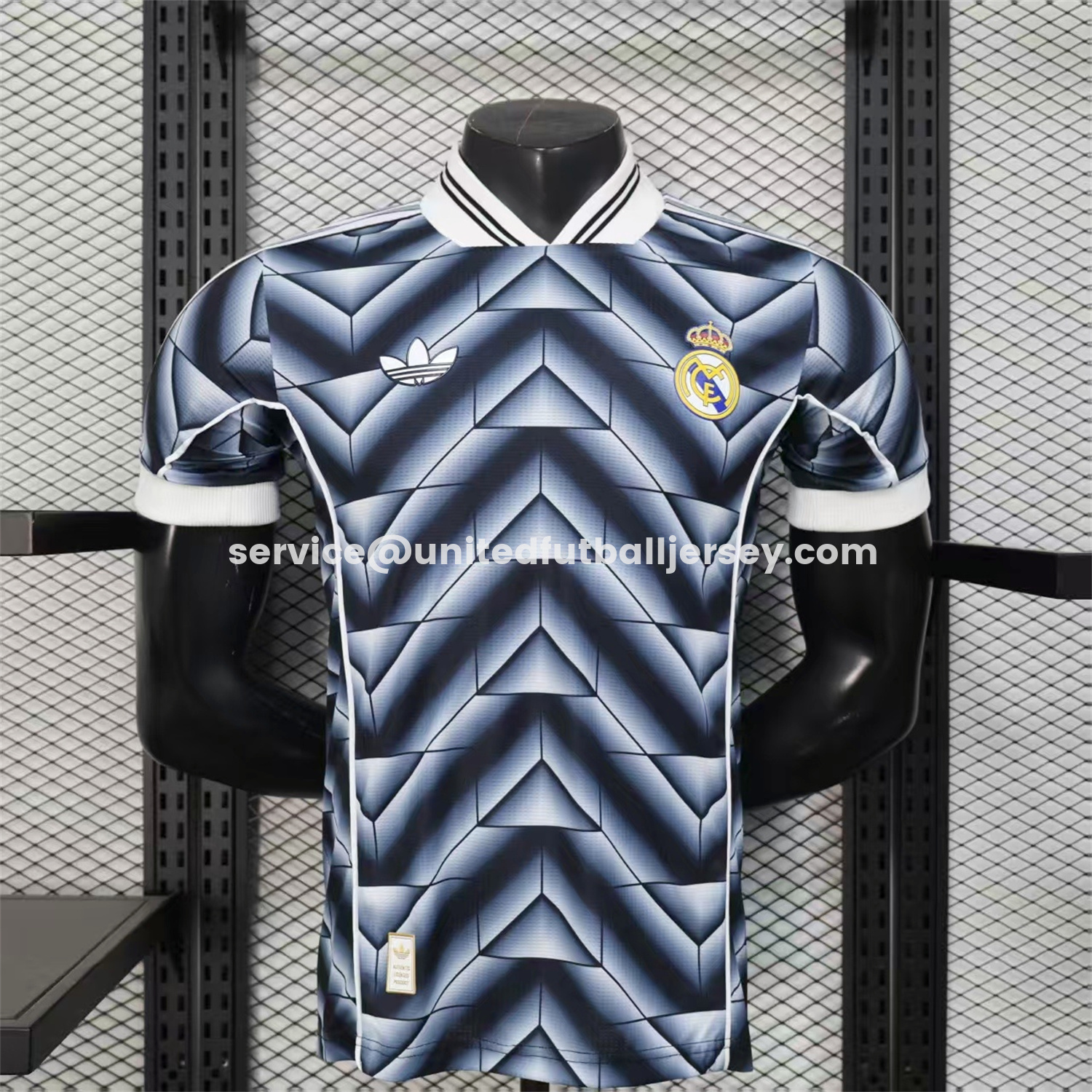 unitedfutballjersey-Real Madrid 25-26 Refracted Black Light White Special Jersey - Player Version