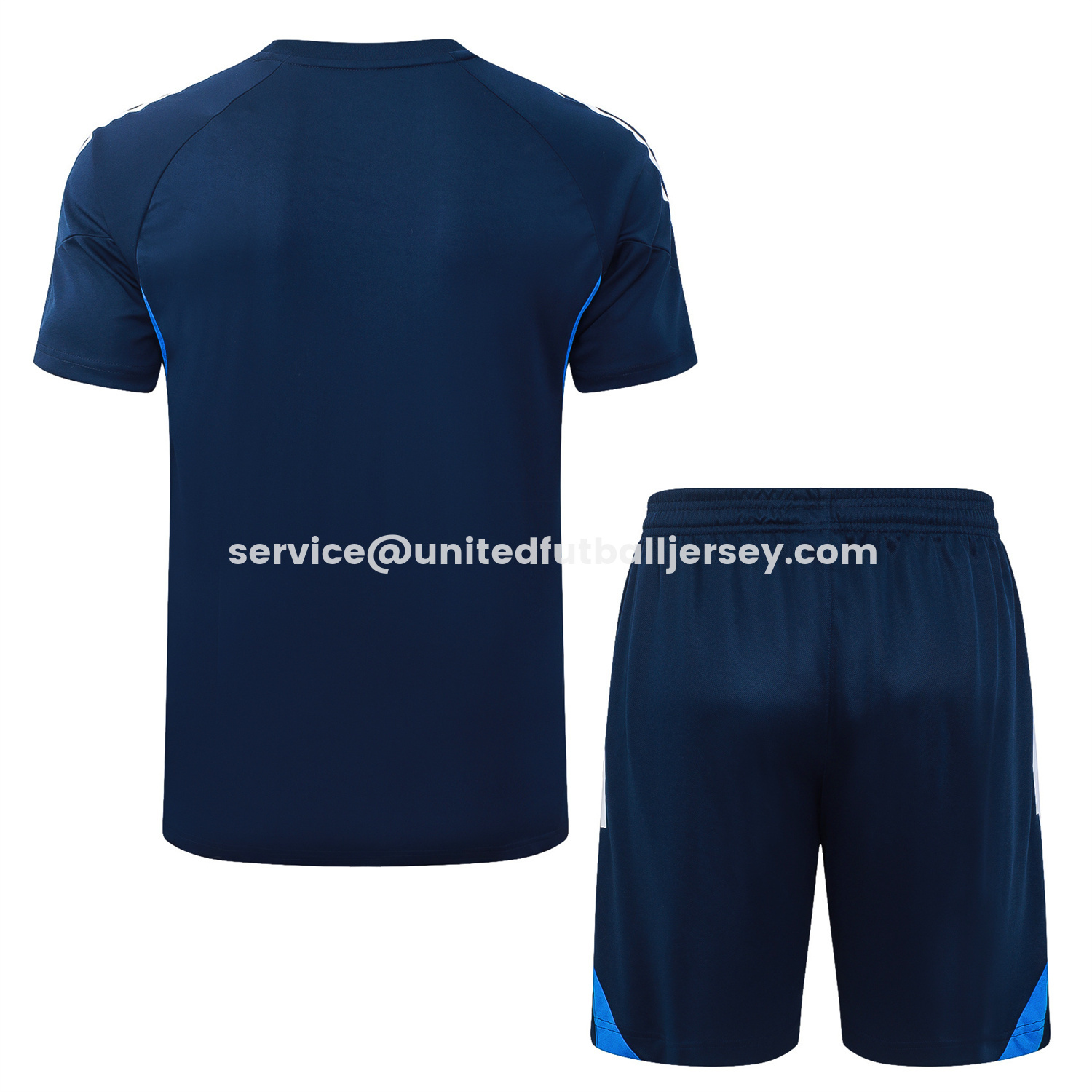 unitedfutballjersey-Real Madrid 25-26 Short-Sleeve Training Set - Royal Blue Vest & Shorts
