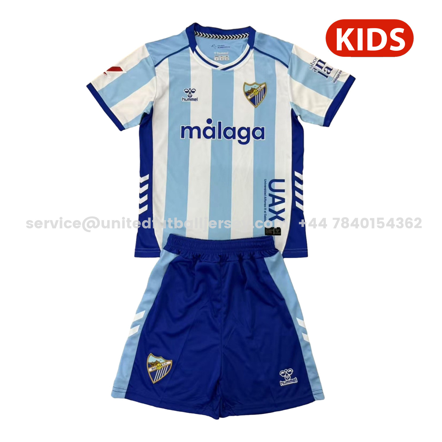 unitedfutballjersey-Malaga 25-26 Home Kids Kit