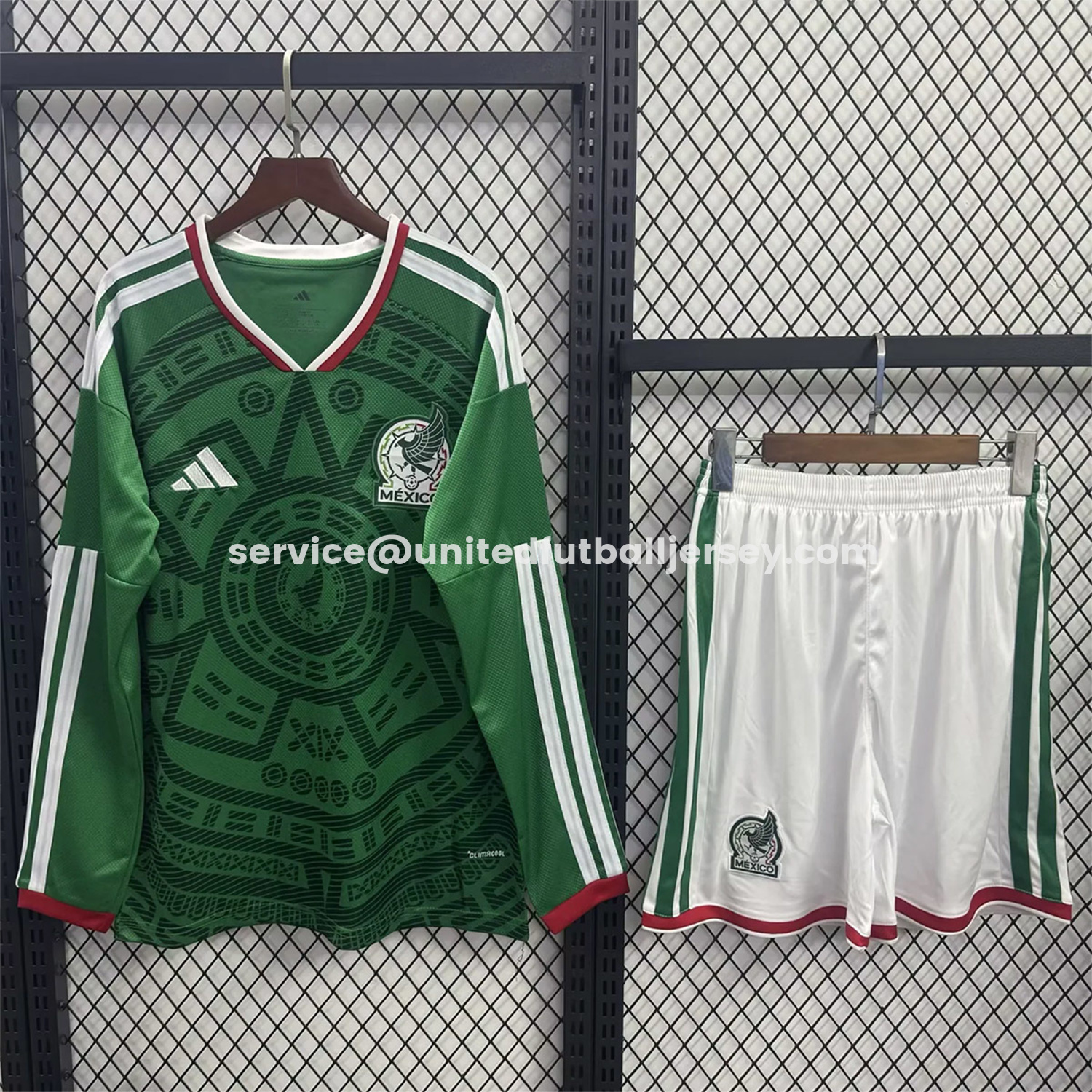 unitedfutballjersey-Mexico 2026 Home Long Sleeves Kids Kit