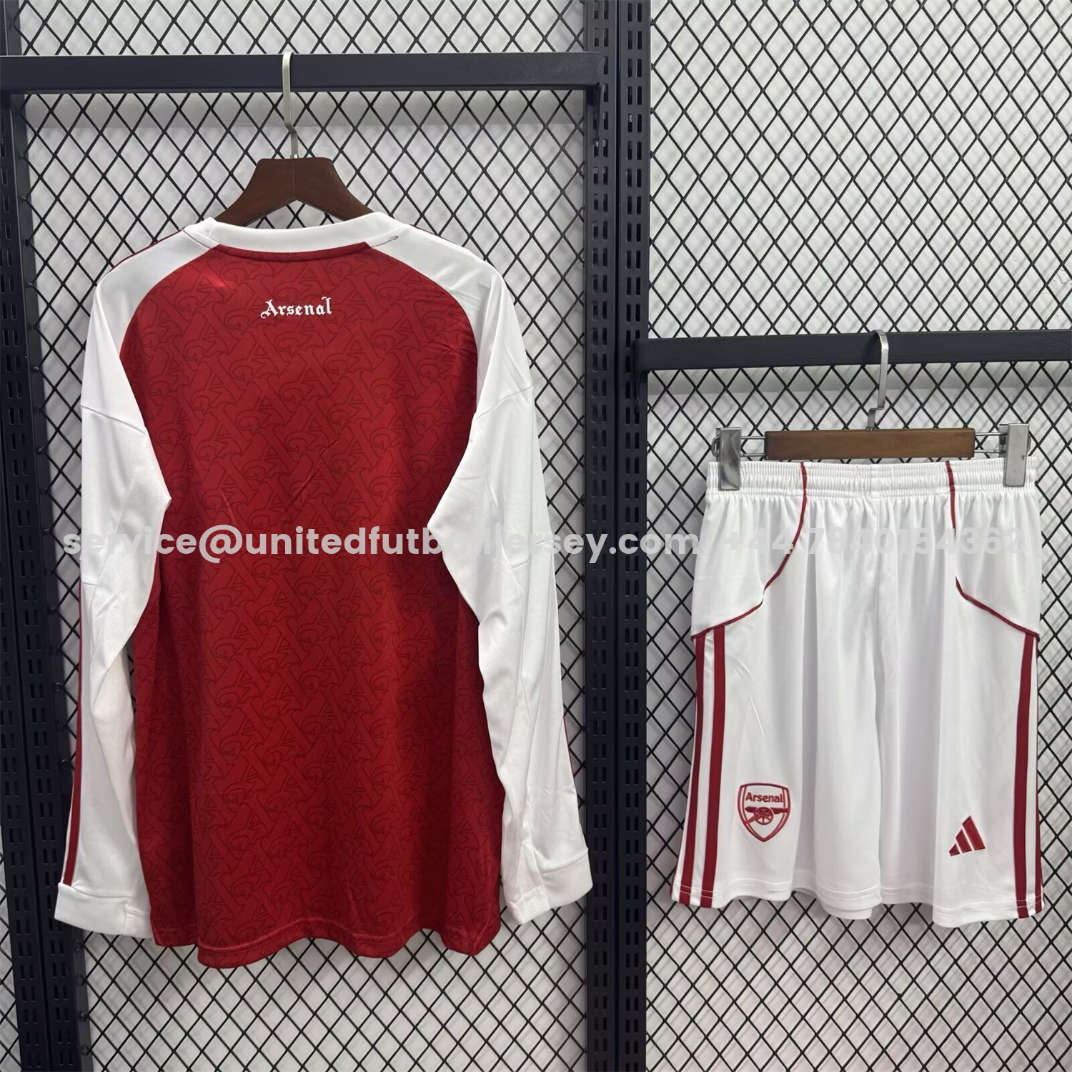 unitedfutballjersey-Arsenal 25-26 Home Long Sleeves Kids Kit