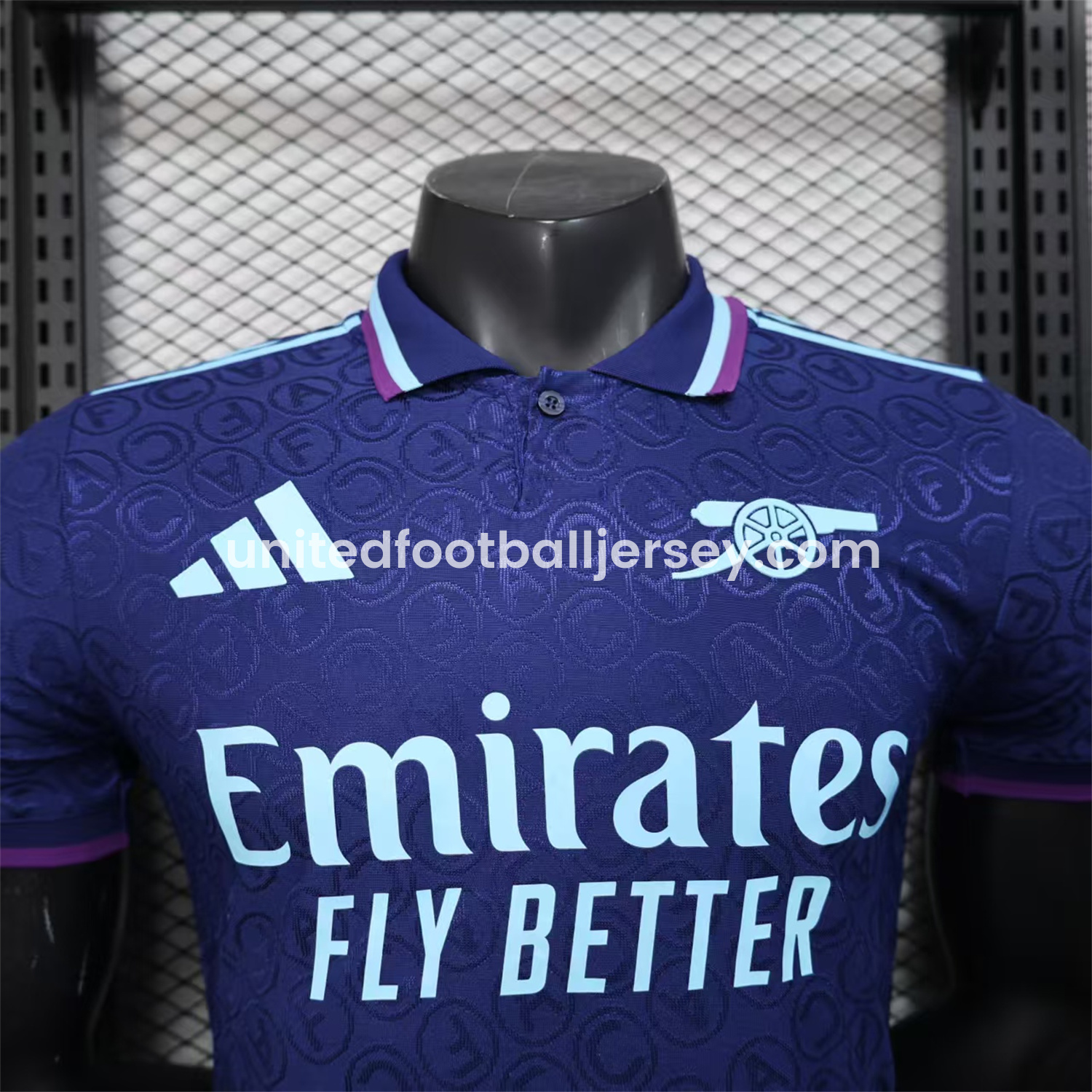 unitedfutballjersey-Arsenal 25-26 Deep Blue POLO Letter Pattern Special Jersey - Player Version