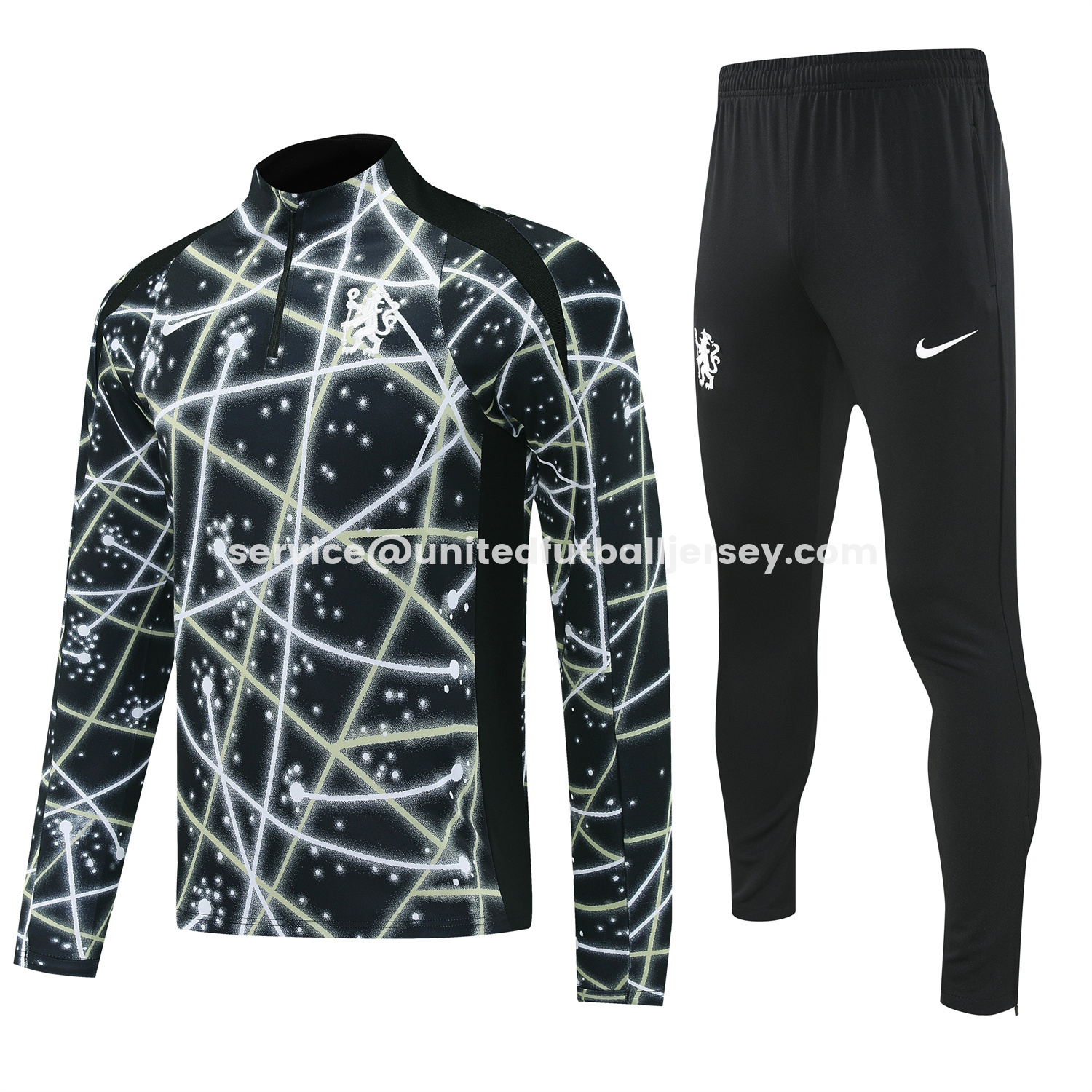 unitedfutballjersey-C.H.E.L.S.E.A 25-26 Meteor Pattern Long Sleeve Training Set - Player Version - Starry Sky Top and Black Pants