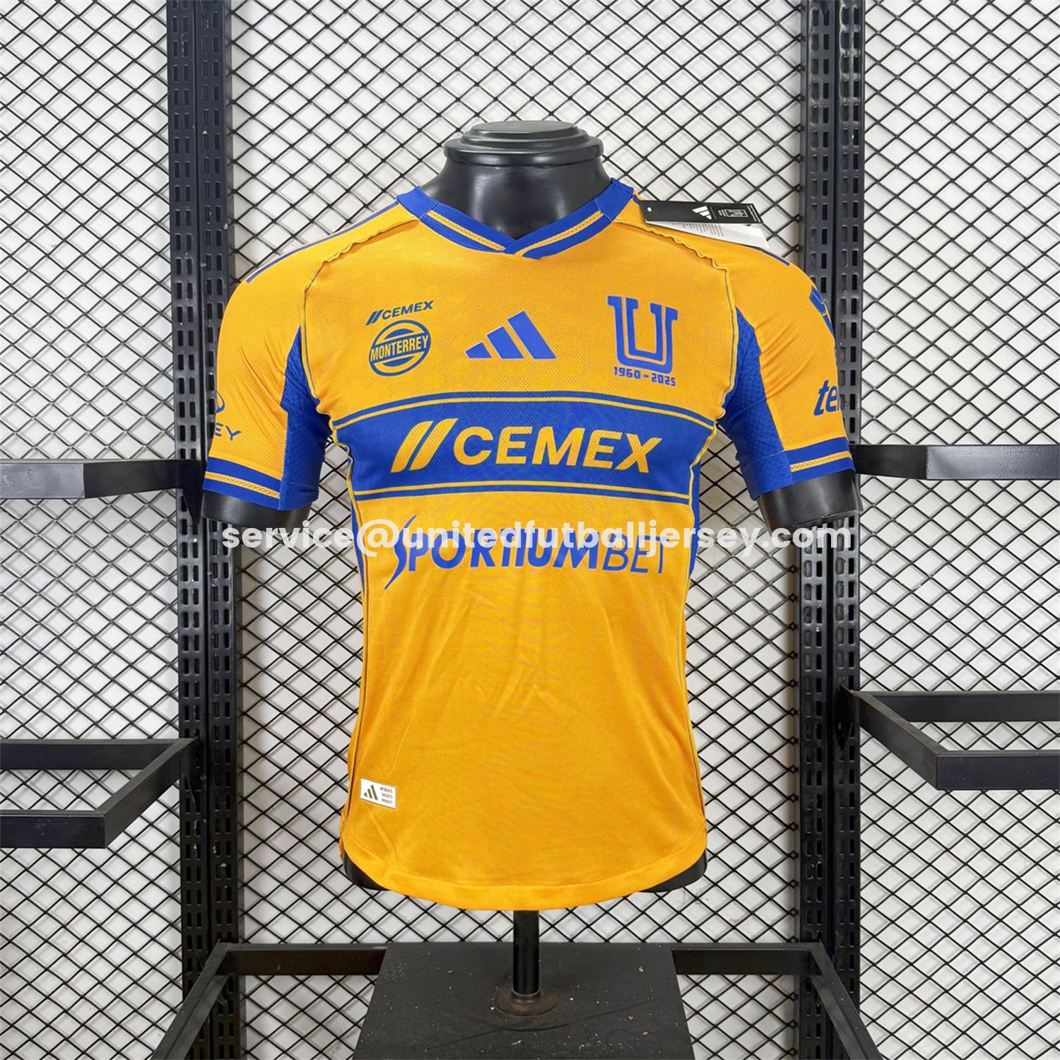 unitedfutballjersey-Tigres UANL 25-26 Home Jersey With All Sponsors - Player Version