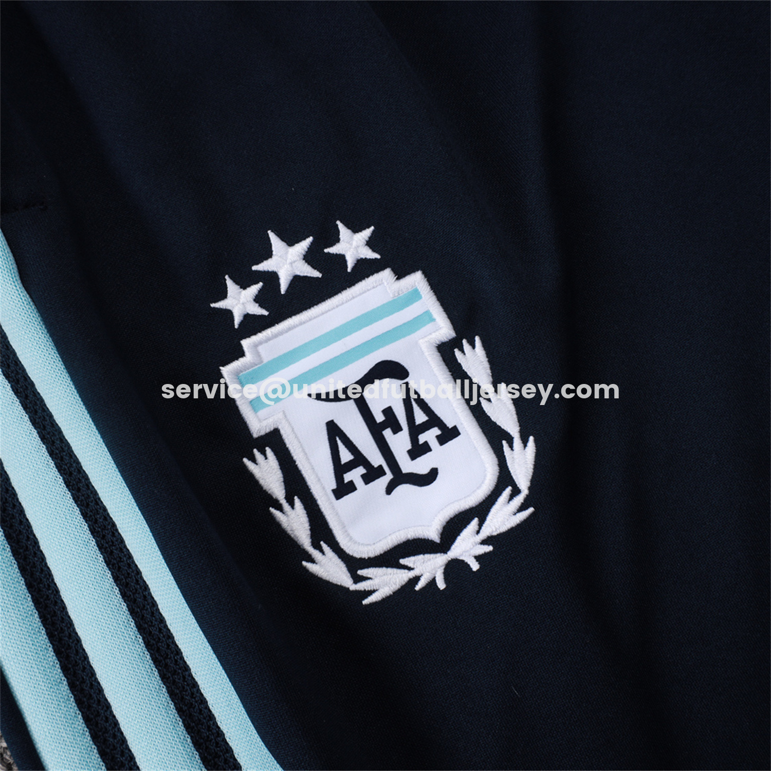 unitedfutballjersey-Argentina 25-26 Windbreaker Training Set - Light Blue Top and Black Pants