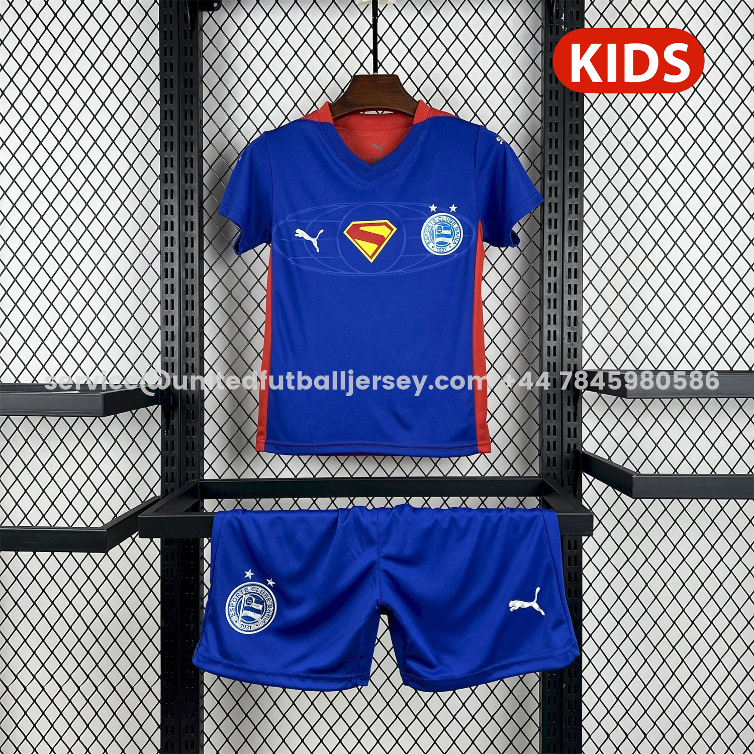 unitedfutballjersey-Bahia 25-26 Super-Man Blue Special Kids Kit