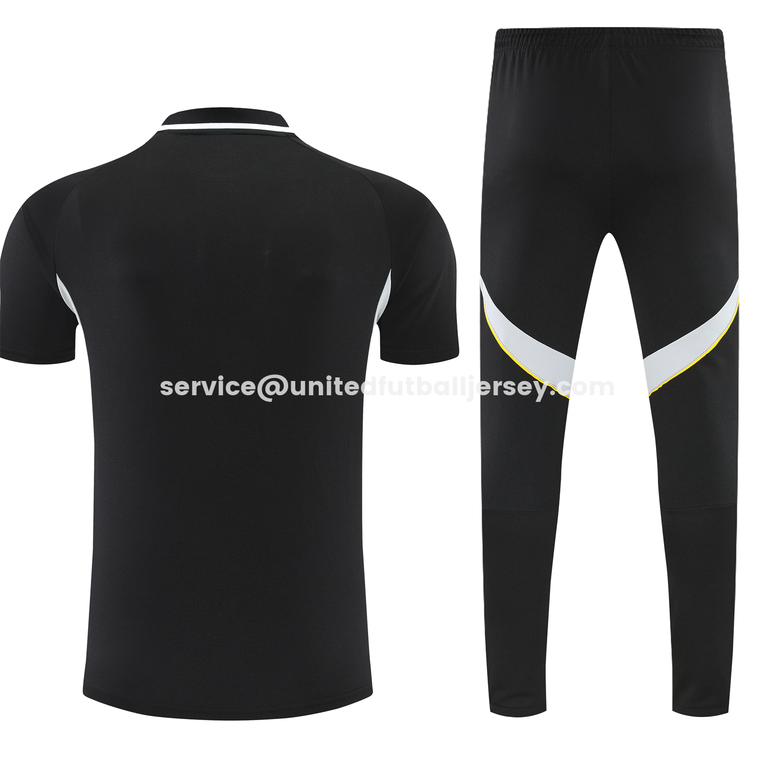unitedfutballjersey-Real Madrid 25-26 POLO Short-Sleeve Training Set - Black Top and Black Pants