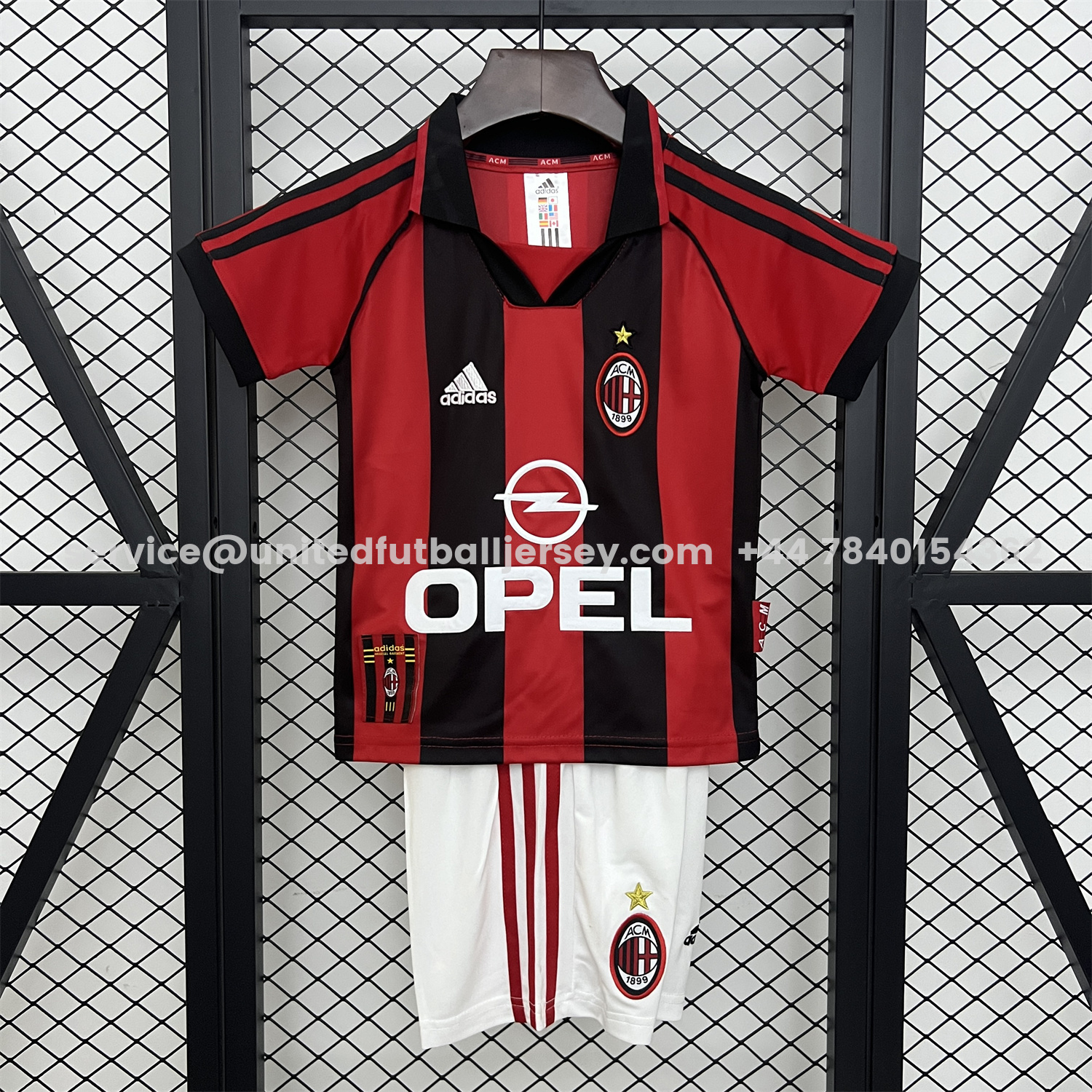 unitedfutballjersey-Retro AC Milan 1998-99 Home Kids Kit
