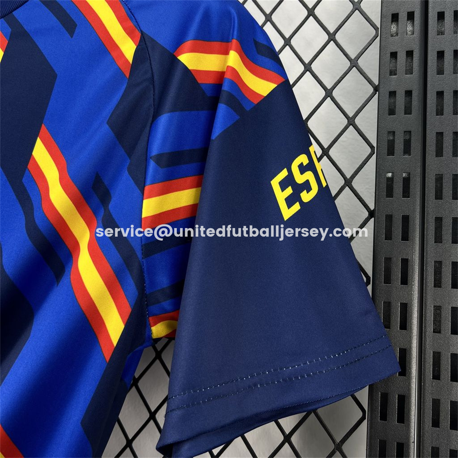 Spain 2026 Royal Blue And Yellow Stripes Pre-match Jersey - Fans Version:football jersey mysite: unitedjerseyfootball 邓江浪:football