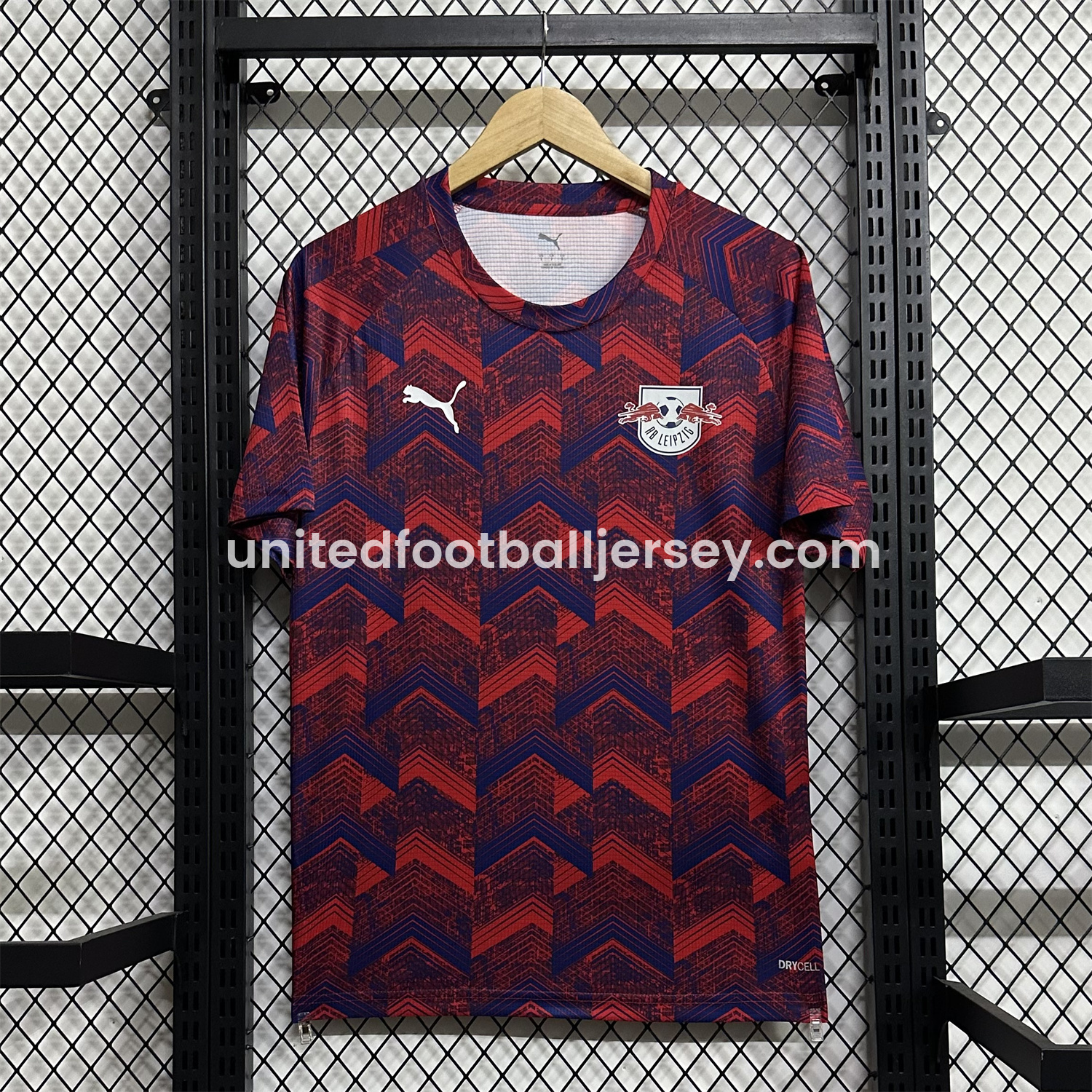 unitedfutballjersey-RB Leipzig 25-26 Pre-Match Red Blue Training Jersey - Fans Version