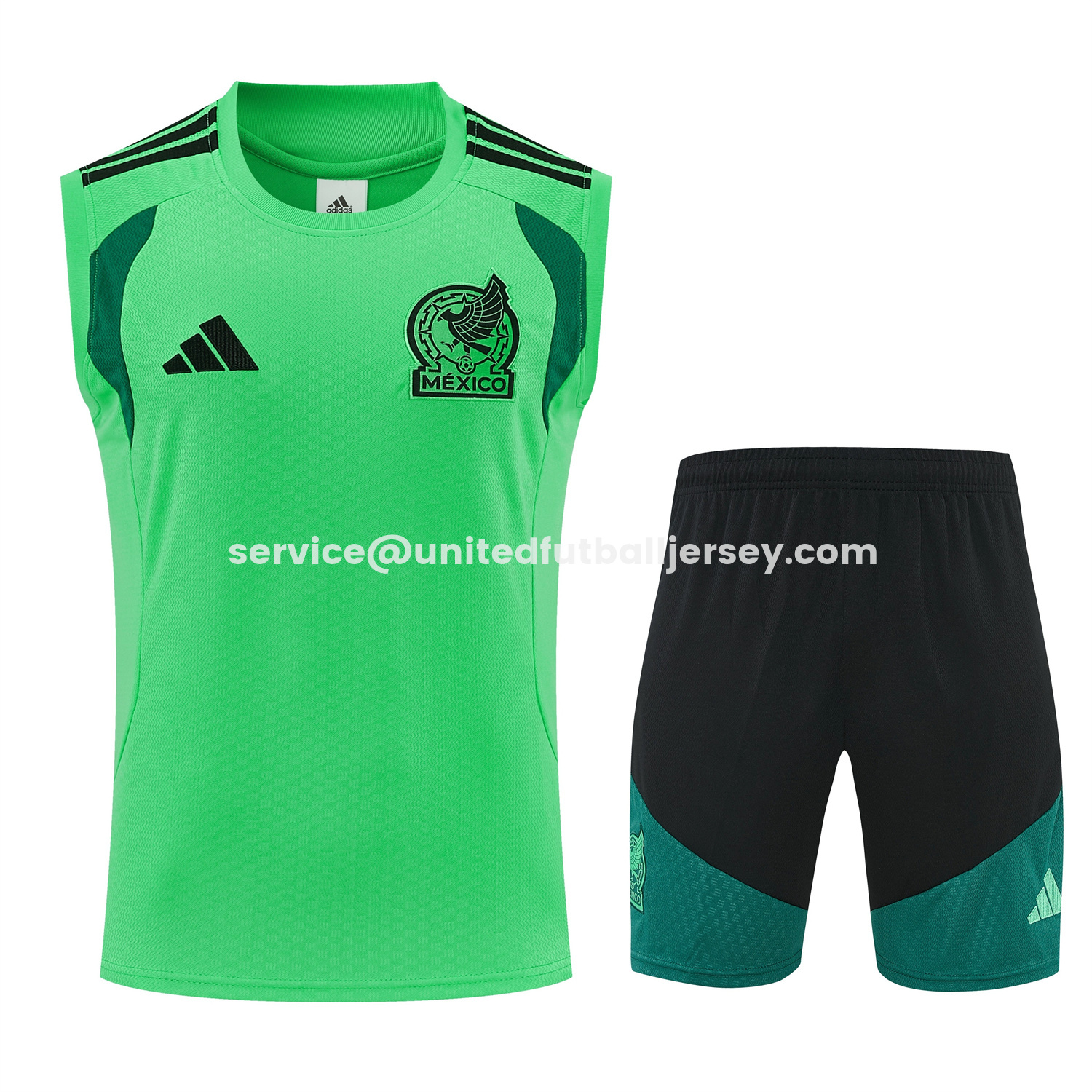 unitedfutballjersey-Mexico 2026 Vest Training Set - Green Vest and Black Shorts