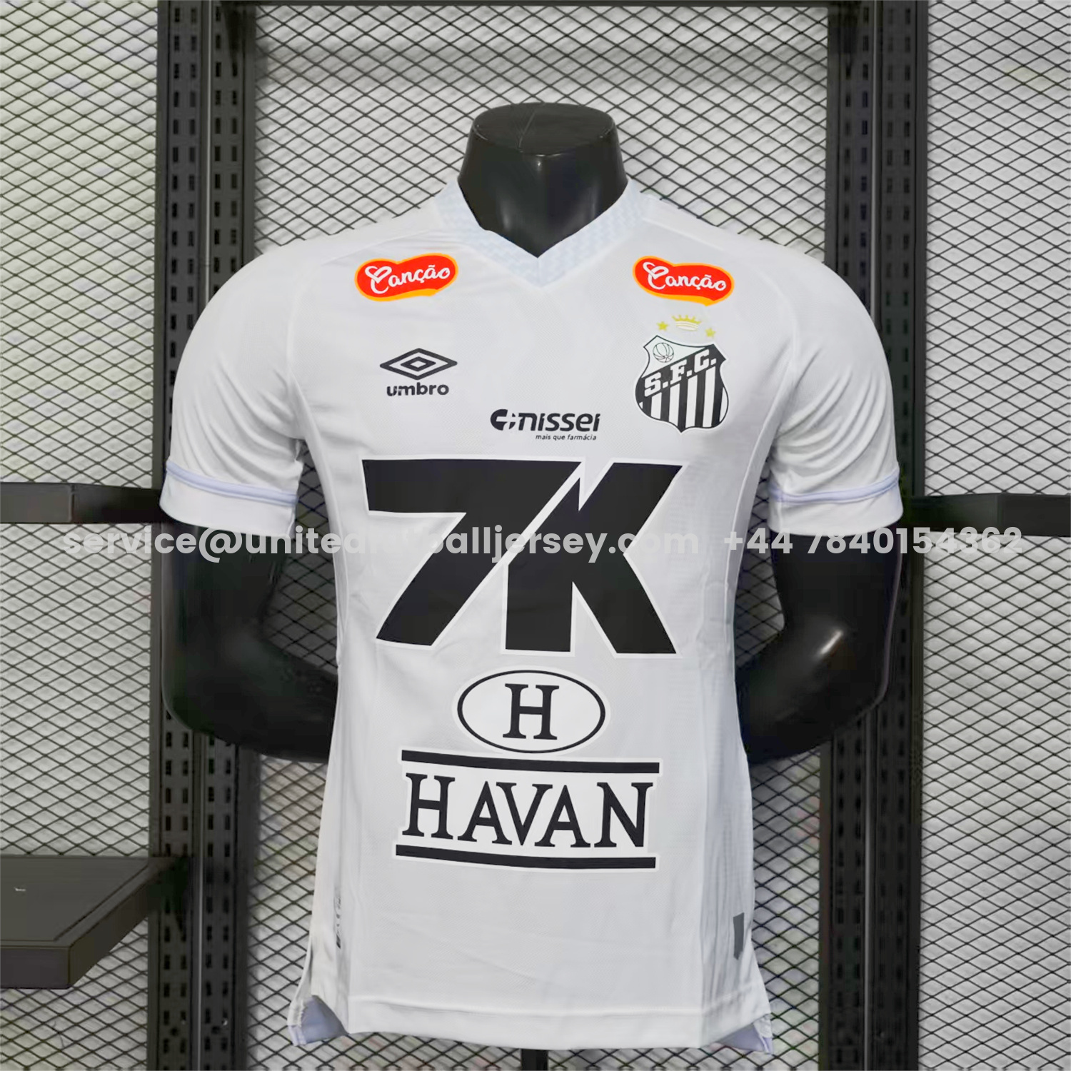 unitedfutballjersey-Santos 2025-26 Home White Jersey With Sponsors - Player Version
