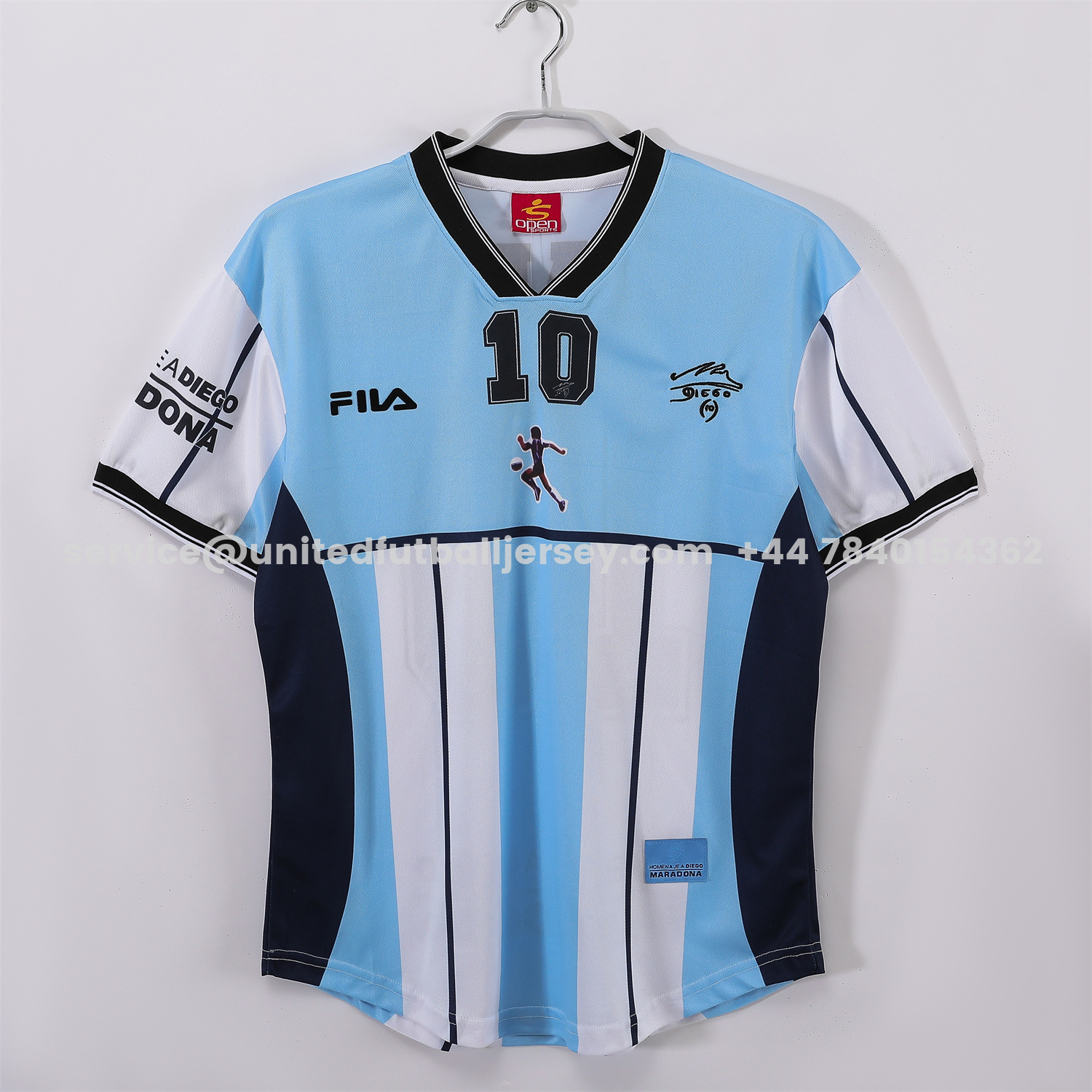 unitedfutballjersey-Retro Argentina 2001 Home Maradona Commemorative Jersey