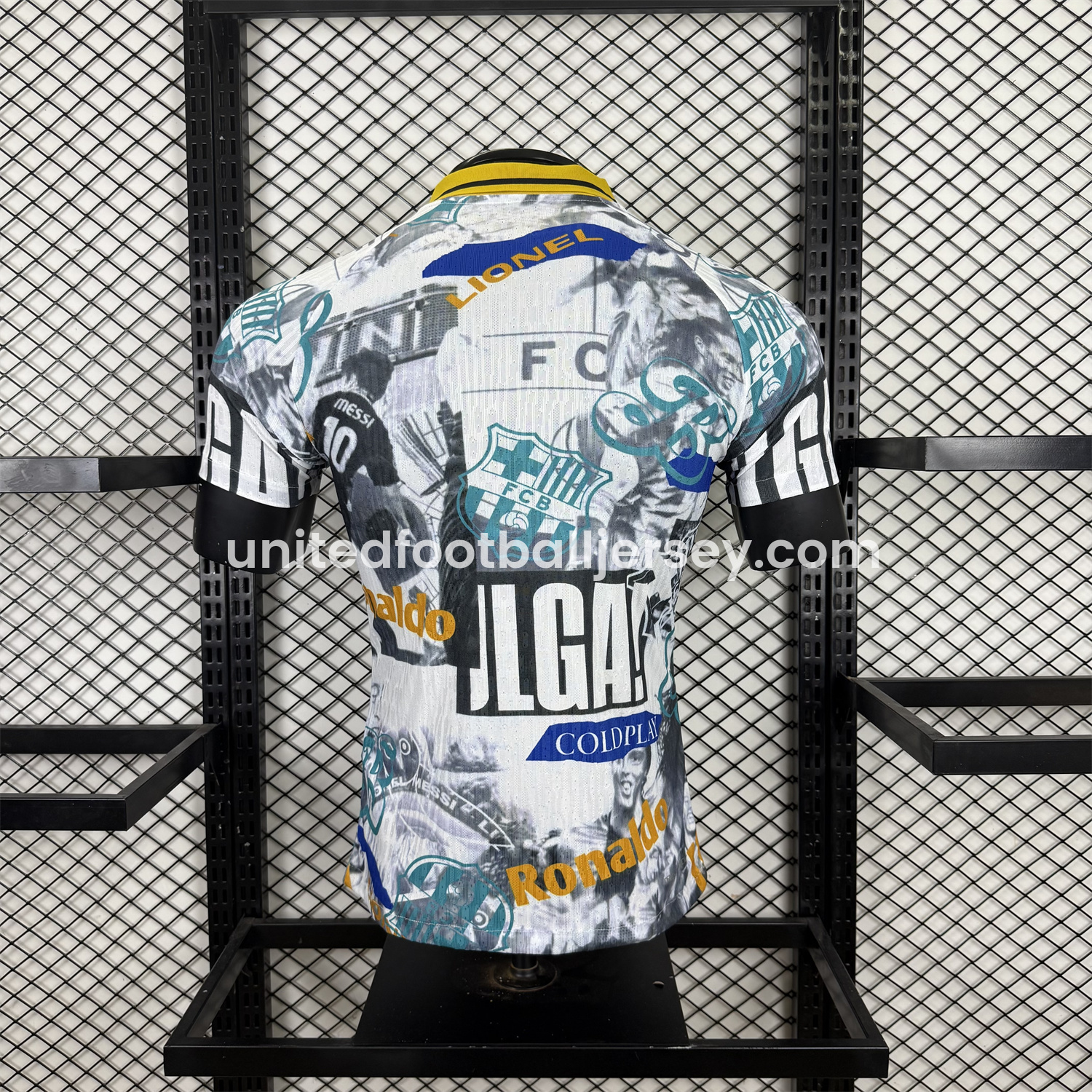 unitedfutballjersey-Barcelona 25-26 Ronaldinho Photo Collage Style POLO Colorful Special Jersey - Player Version