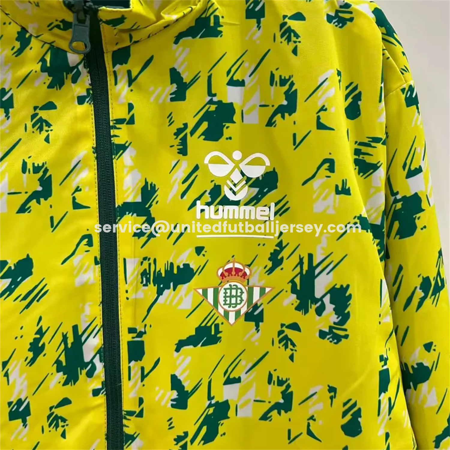 unitedfutballjersey-Real Betis 25-26 Double Sided Reversible Windbreaker - Green & Yellow