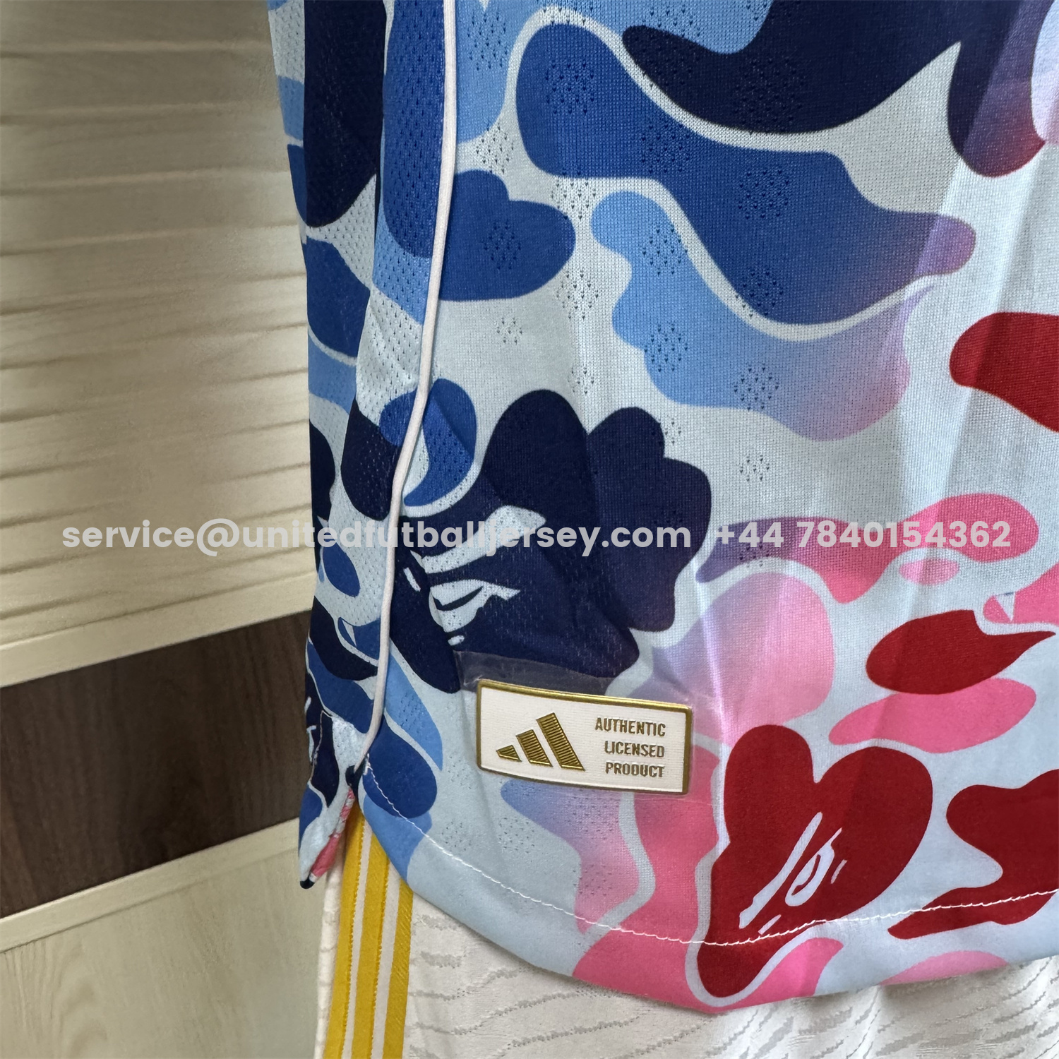 unitedfutballjersey-Adidas x A Bathing Ape Pink And Blue Camouflage Special Jersey - Player Version
