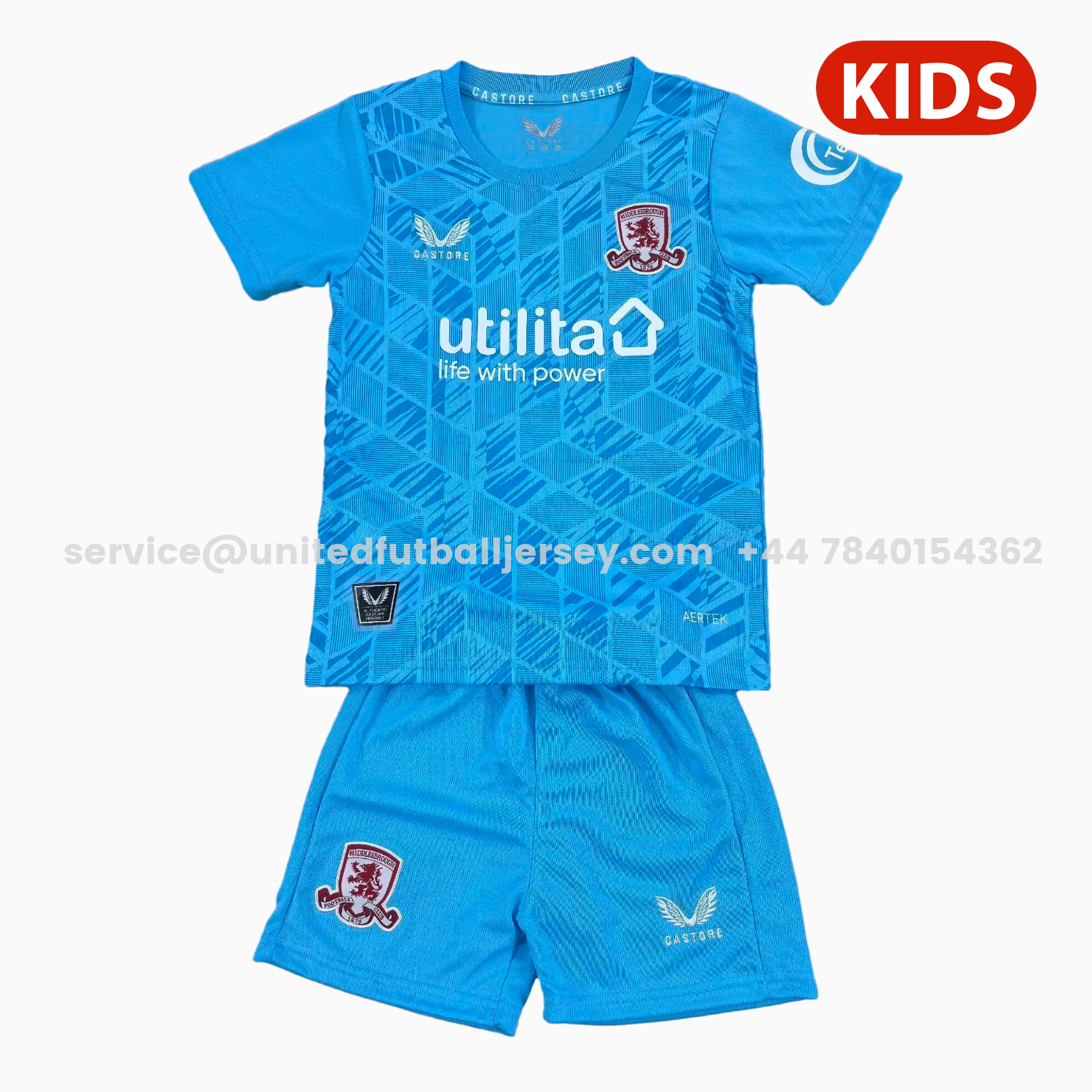 unitedfutballjersey-Middlesbrough 25-26 Third Blue Kids Kit