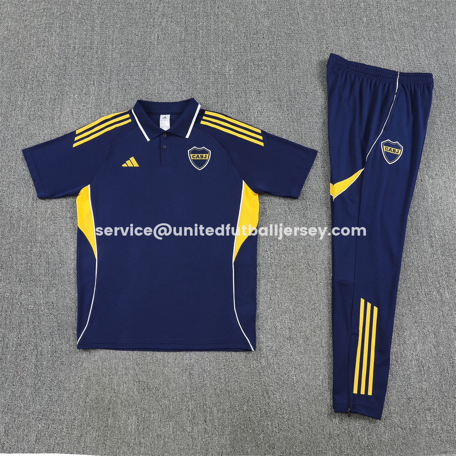 unitedfutballjersey-Boca Juniors 25-26 POLO Short-Sleeve Training Set - Dark Blue Top & Shorts