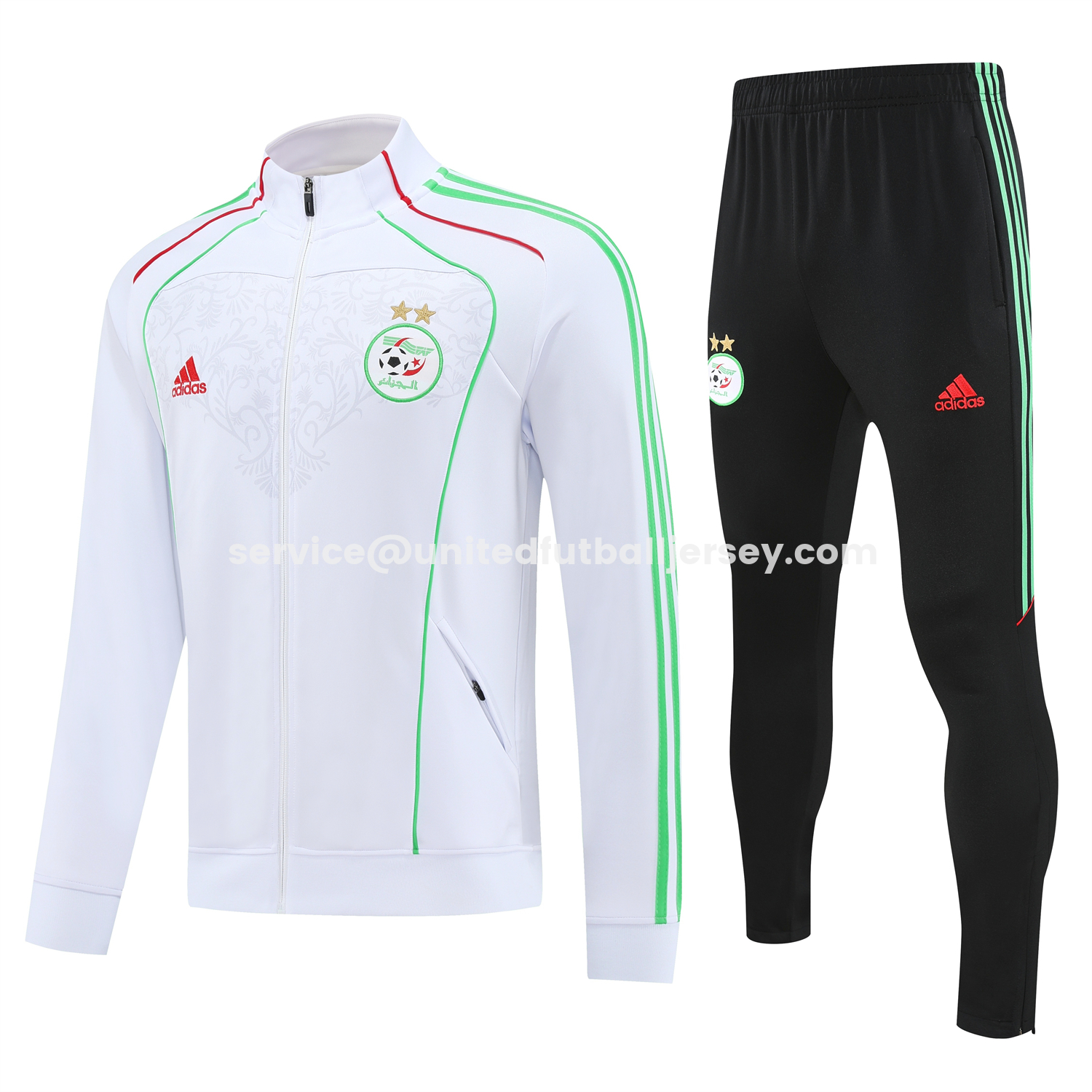 unitedfutballjersey-Algeria 2026 Long Sleeve Training Set - White Top and Black Pants