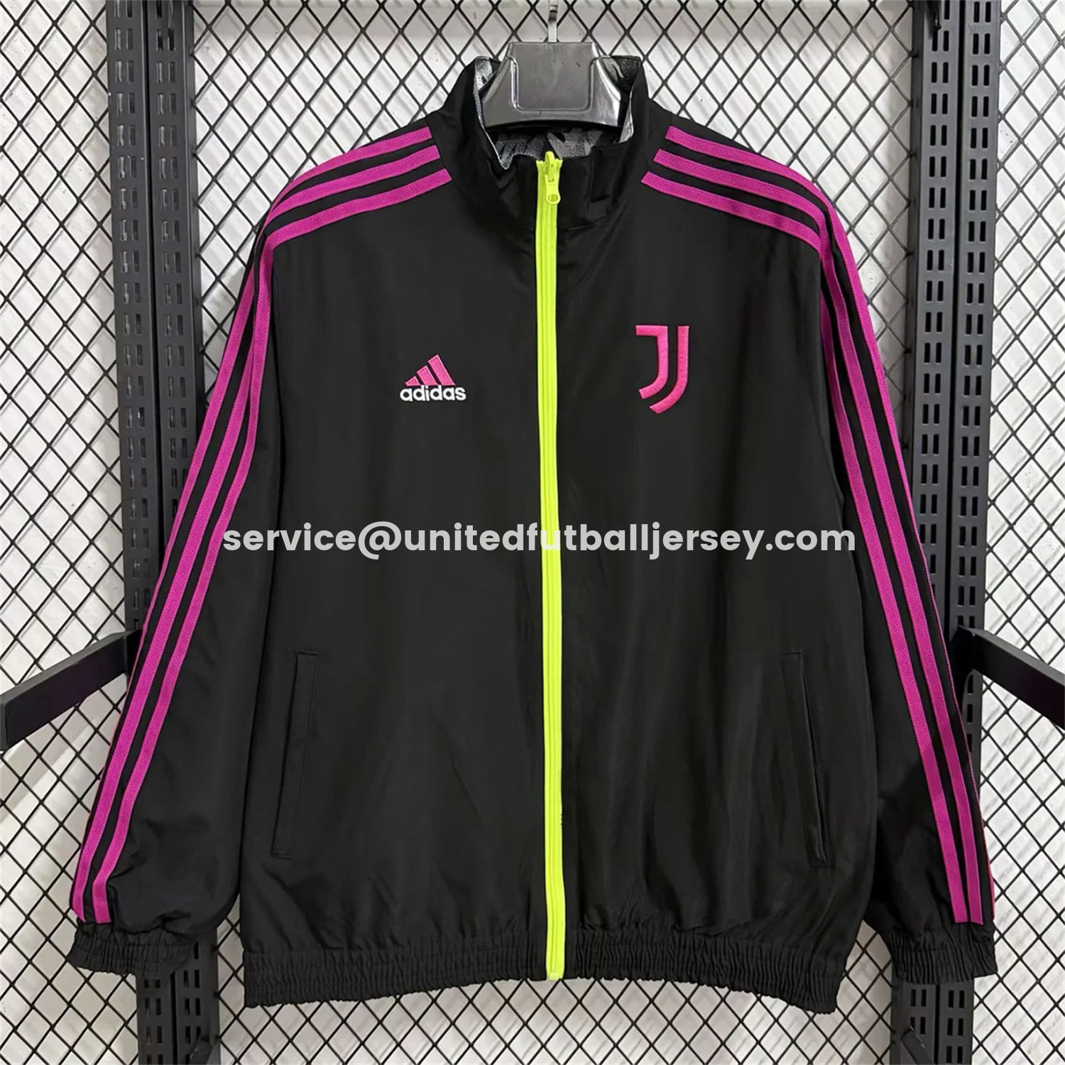 unitedfutballjersey-Juventus 25-26 Double Sided Reversible Windbreaker - Black & Grey