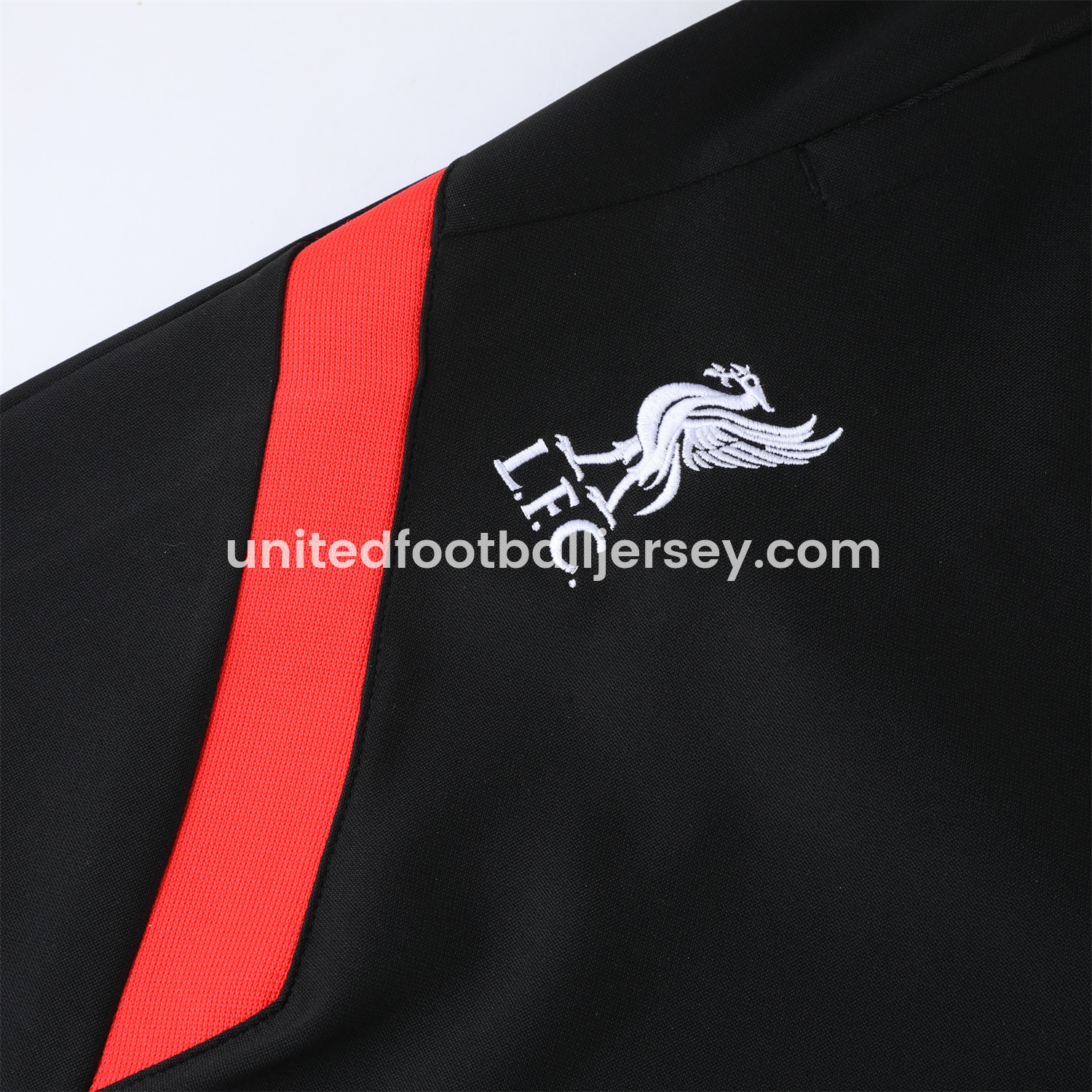 unitedfutballjersey-Liver.pool 24-25 Long Sleeve Training Set - Red Stripe Top and Black Pants