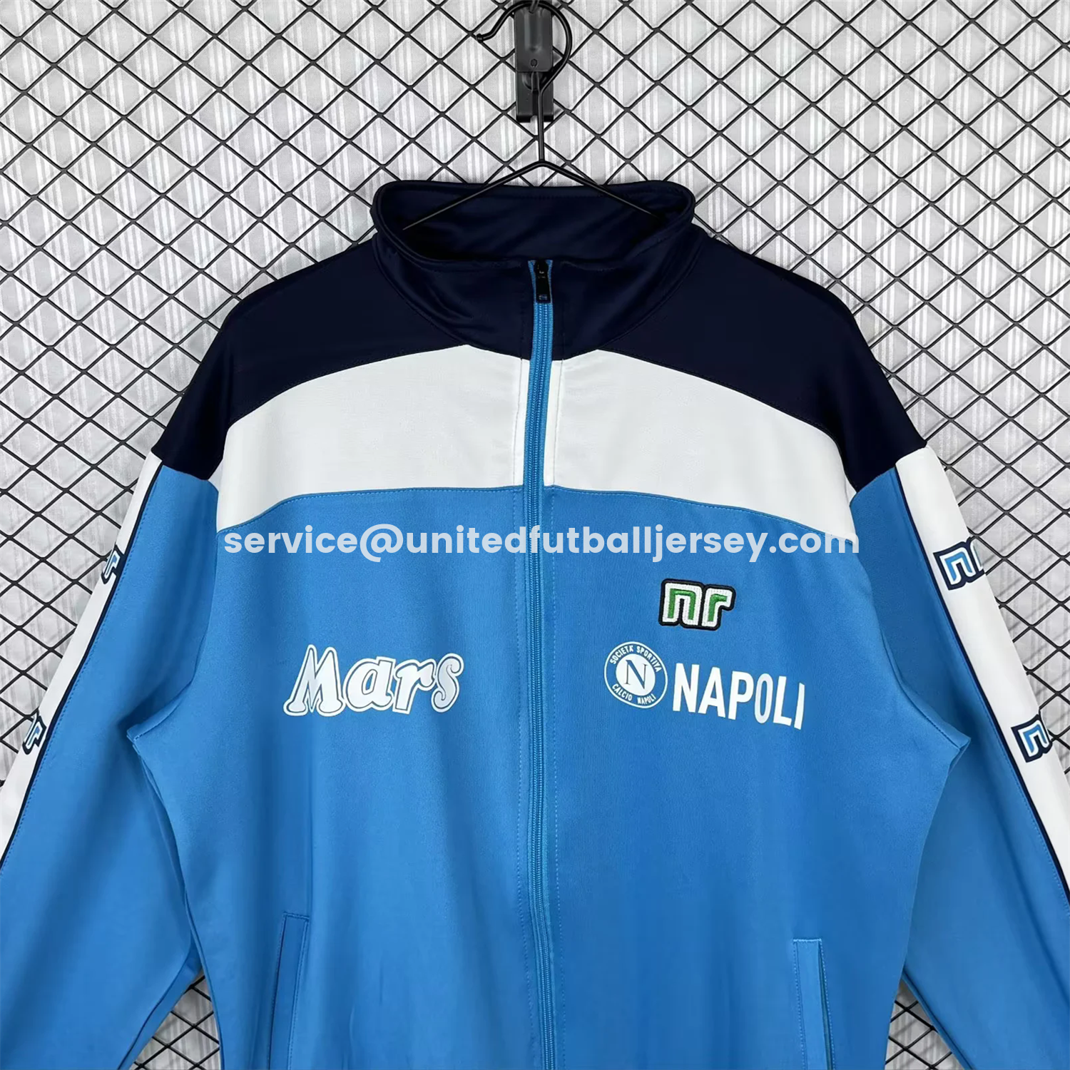 unitedfutballjersey-Retro Napoli 1989-90 Blue Windbreaker