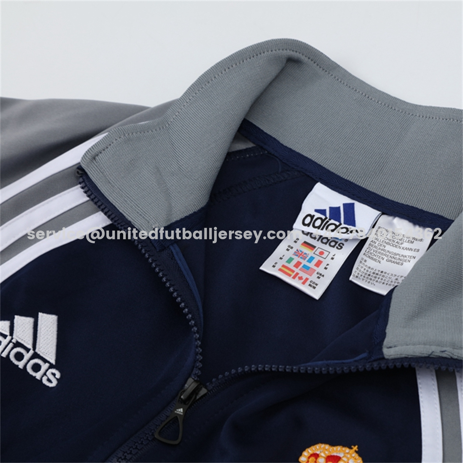 unitedfutballjersey-Real Madrid 25-26 Jacket Training Tracksuit - Blue Grey Jackets & Pants