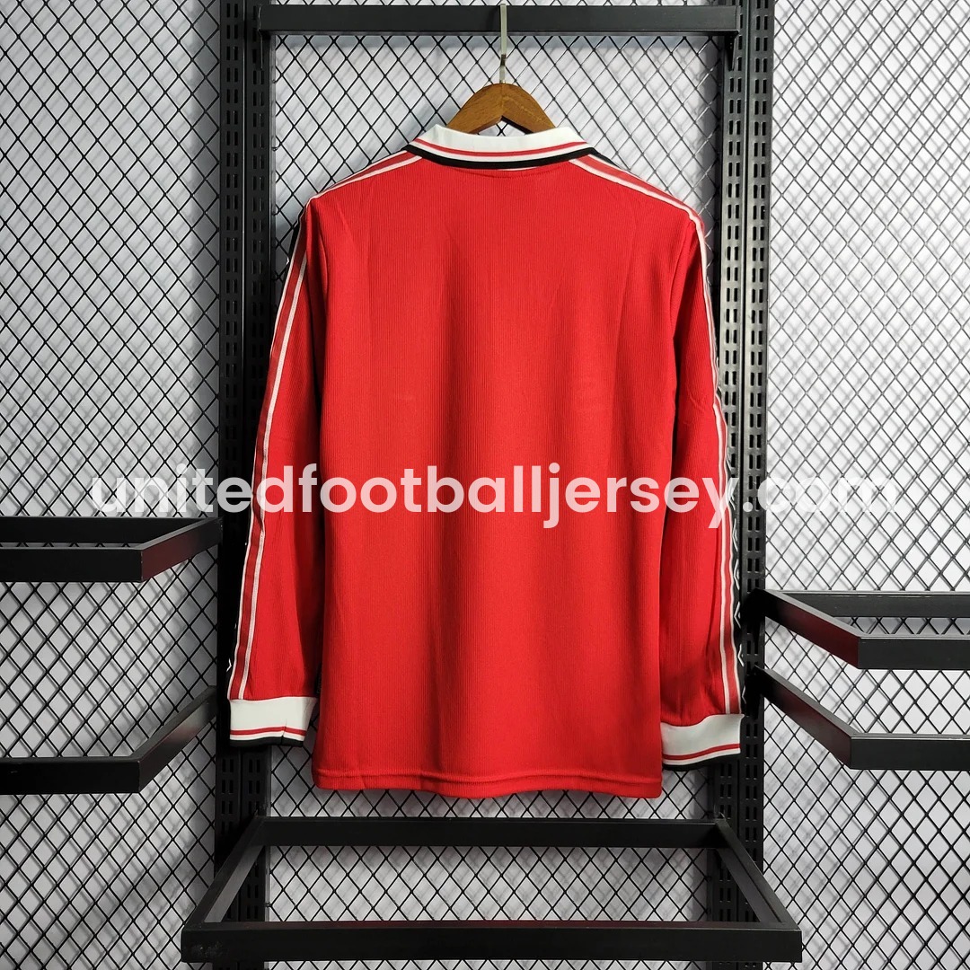 unitedfutballjersey-Retro Manchester United 98-99 Home Long Sleeve Jersey