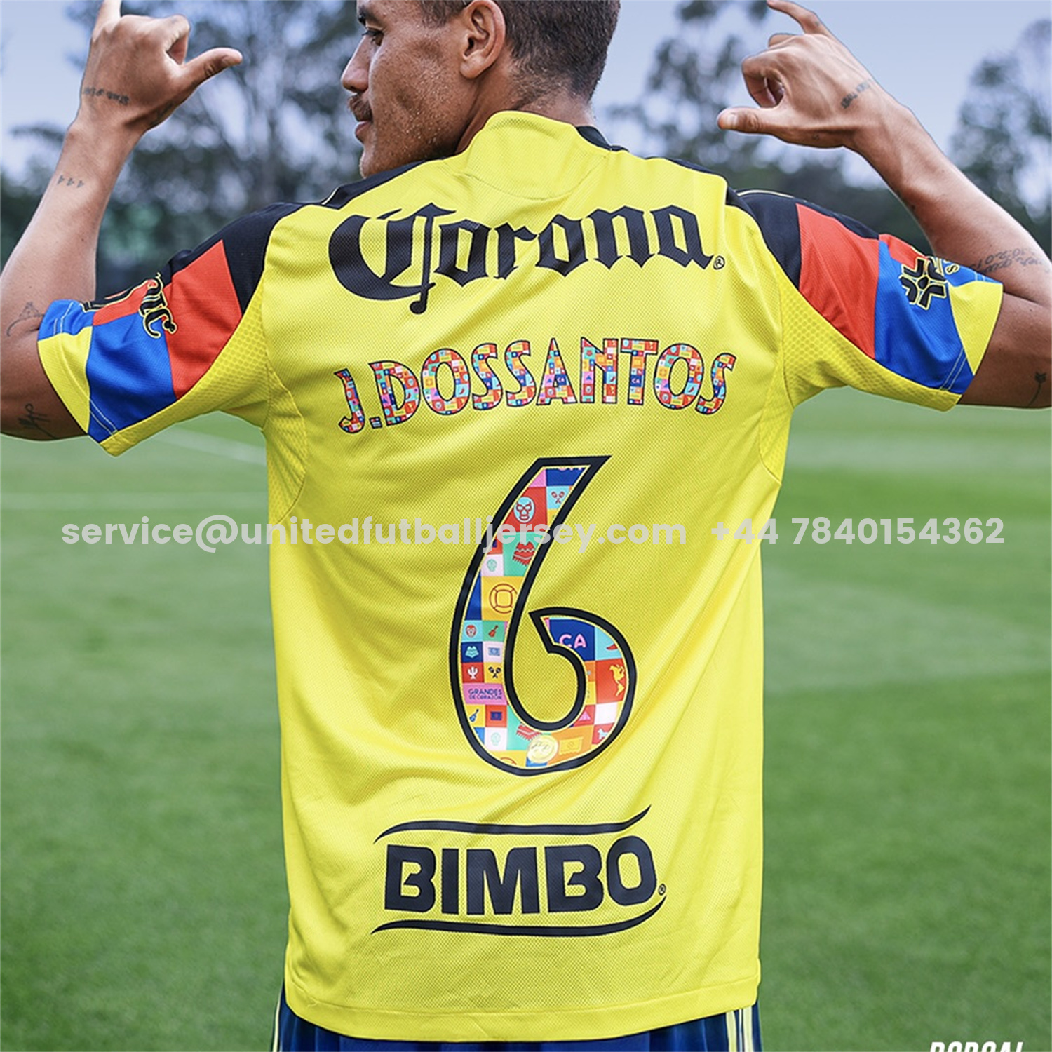unitedfutballjersey-【El Día de Muertos Font】Club América 25-26 Home Yellow Jersey - Player Version