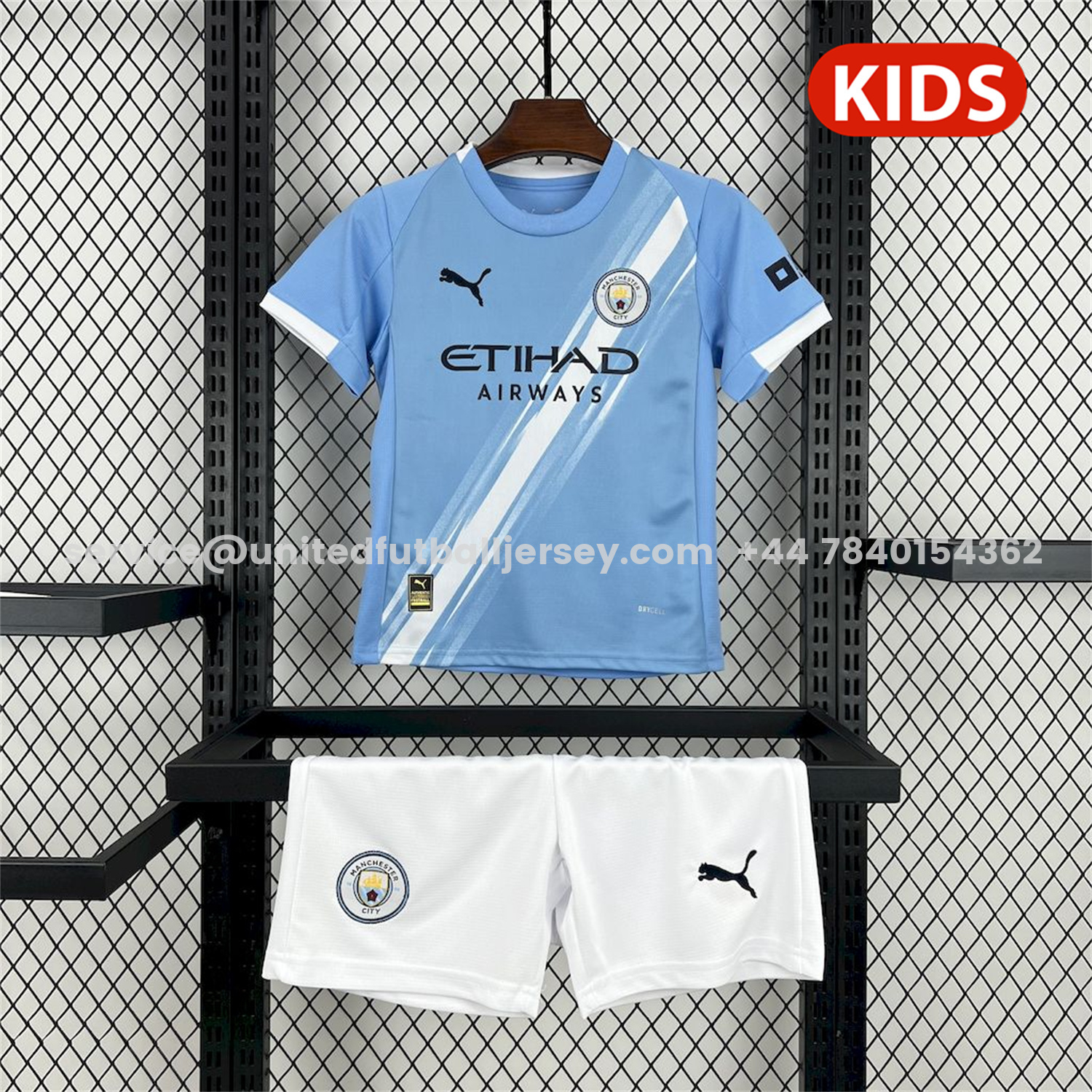 unitedfutballjersey-Manchester City 25-26 Home Kids Kit