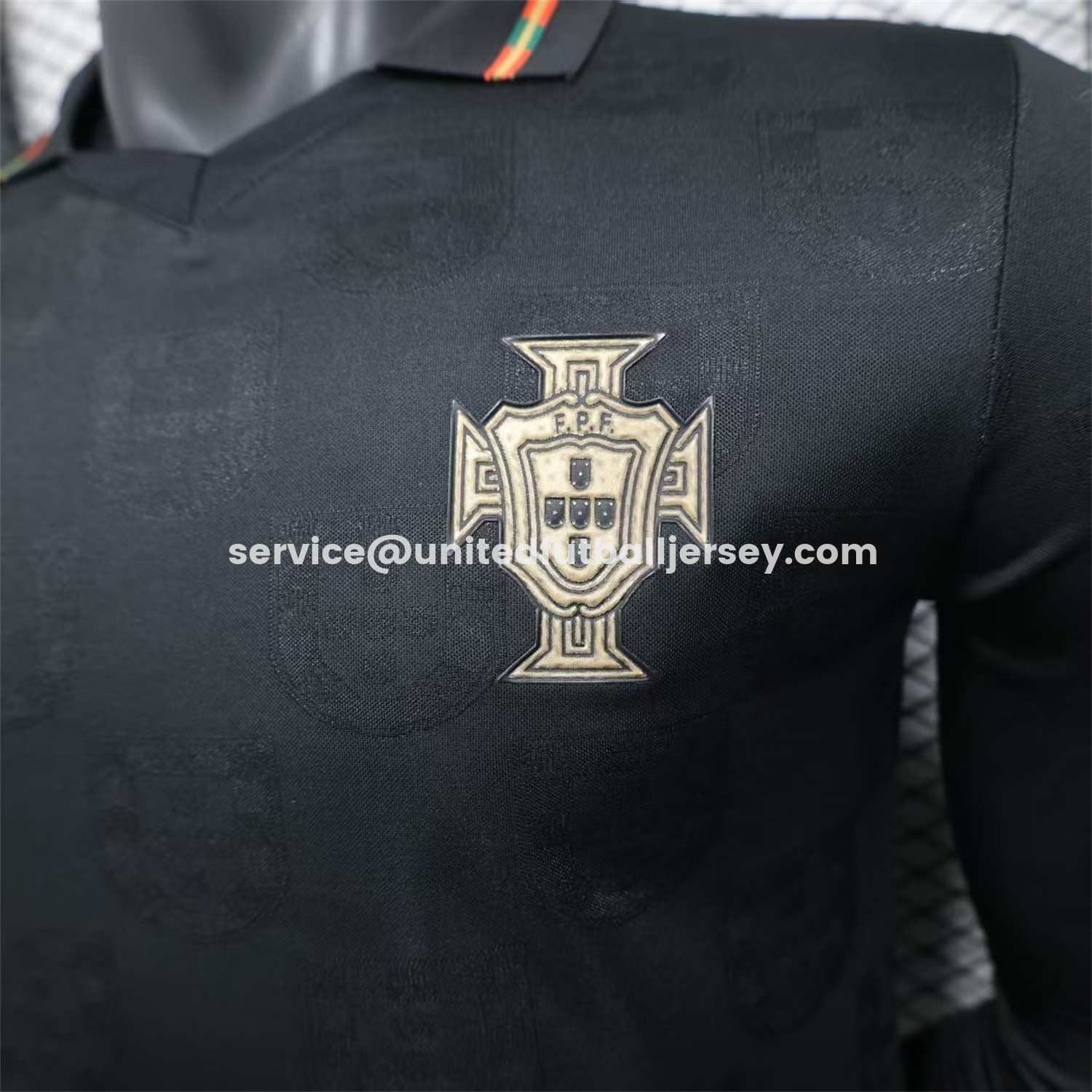 unitedfutballjersey-Portugal 2026 Away Black Long Sleeves Jersey - Player Version