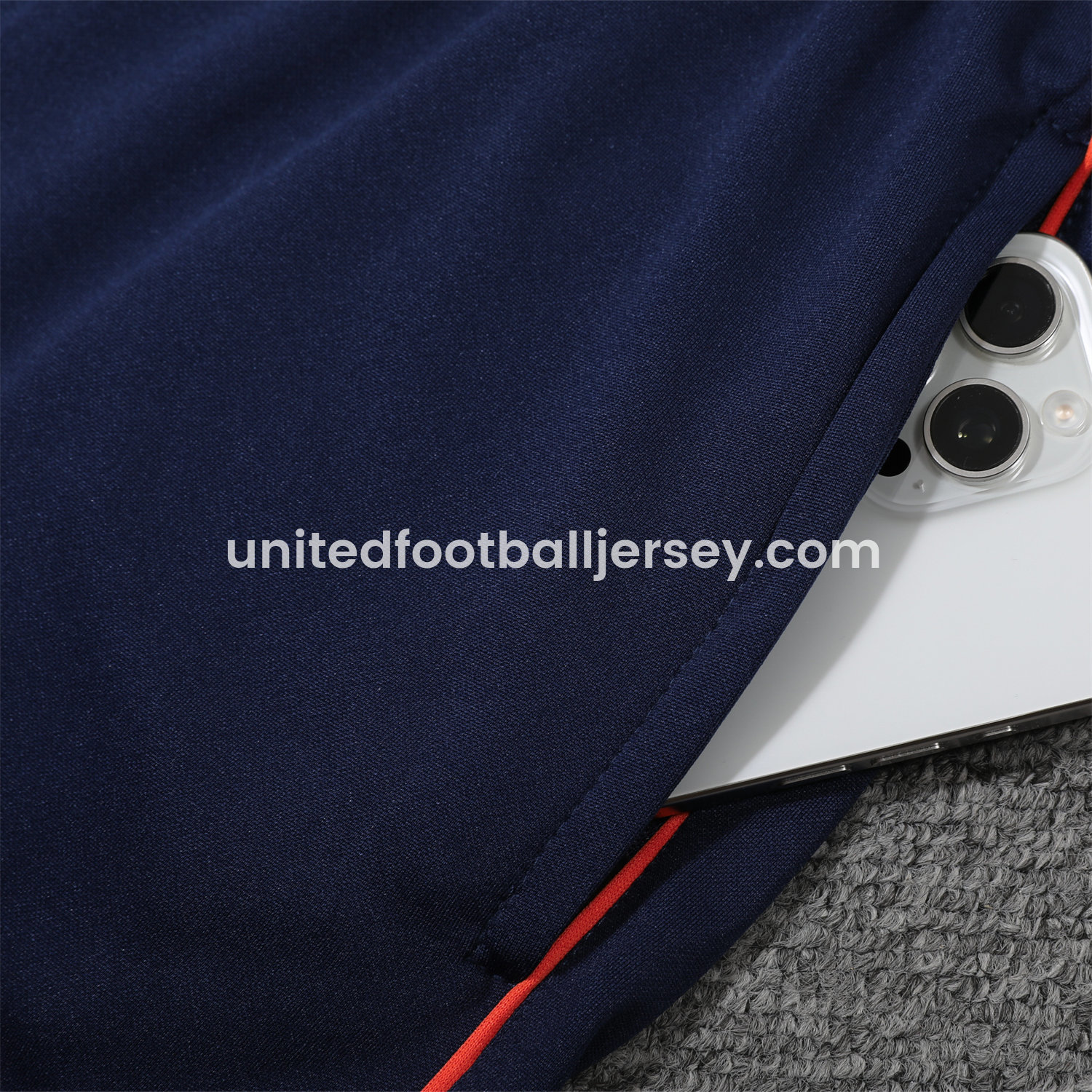 unitedfutballjersey-Marseille 25-26 POLO Short-Sleeve Training Set - Deep Blue Top and Pants